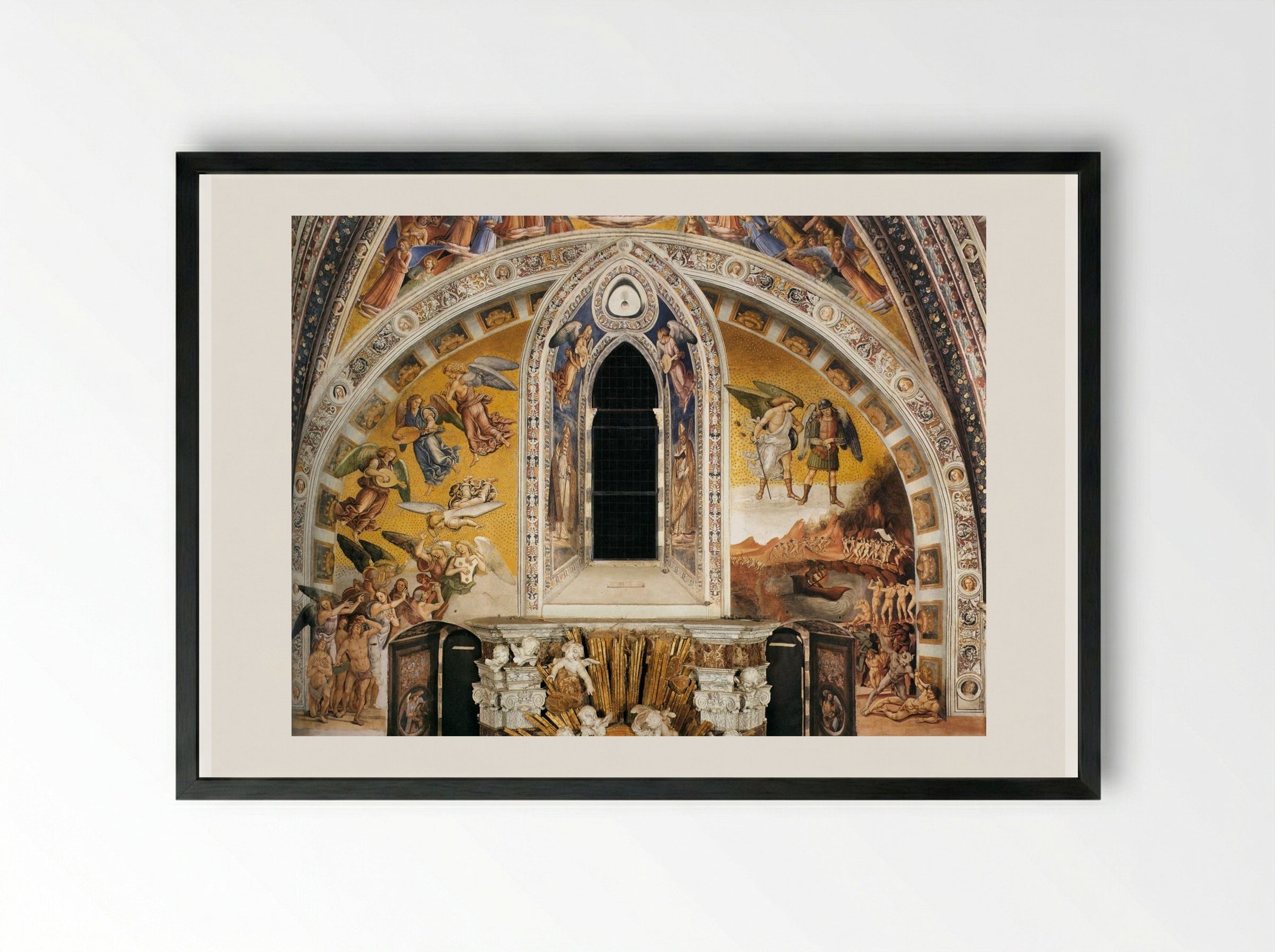 The Damned Cast into Hell - Luca Signorelli - Framed Print Black