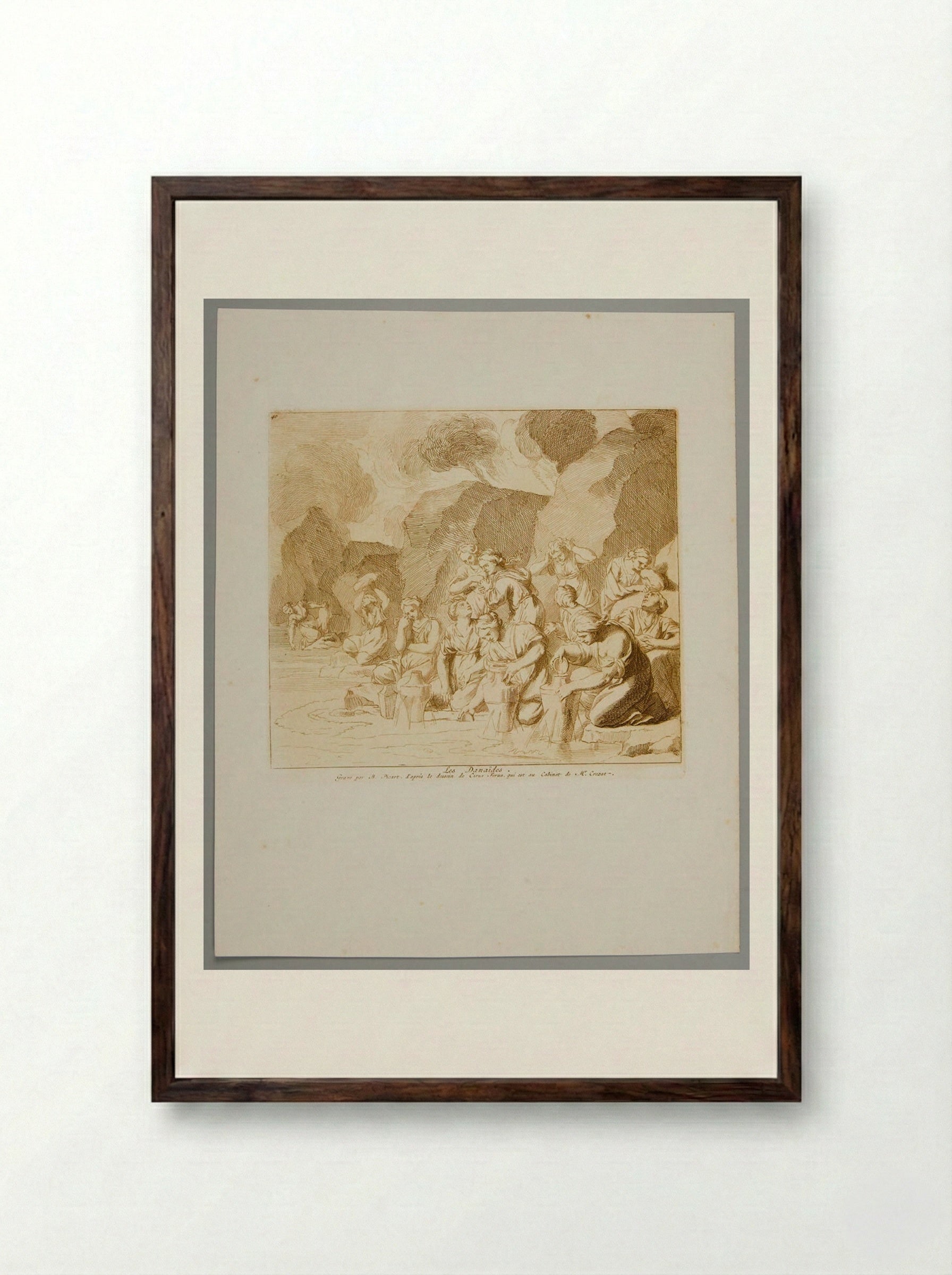The Danaïdes - Bernard Picart - Framed Print Dark Wood