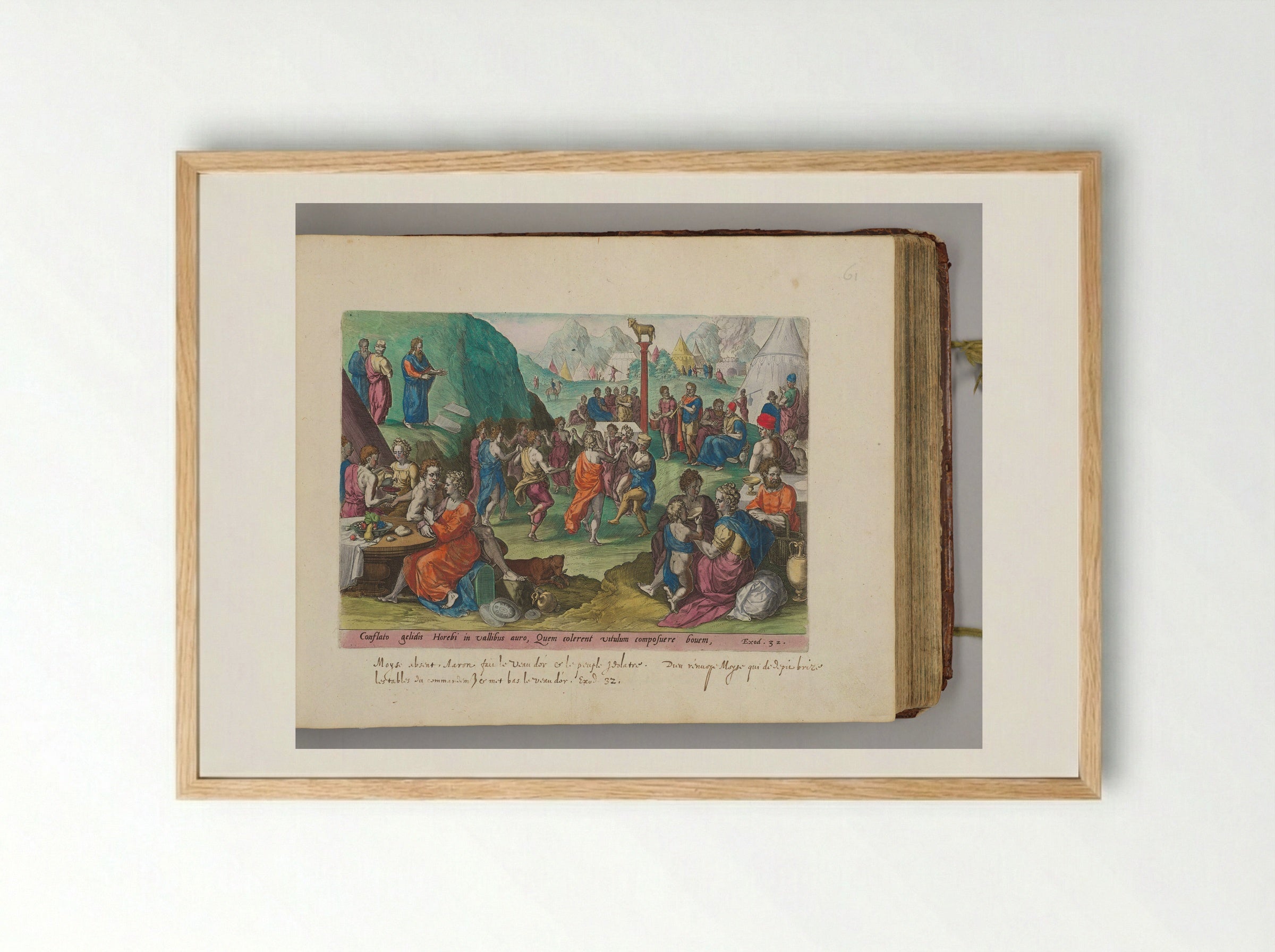 The Dance Around the Golden Calf - Johann Sadeler I - Framed Print Wood