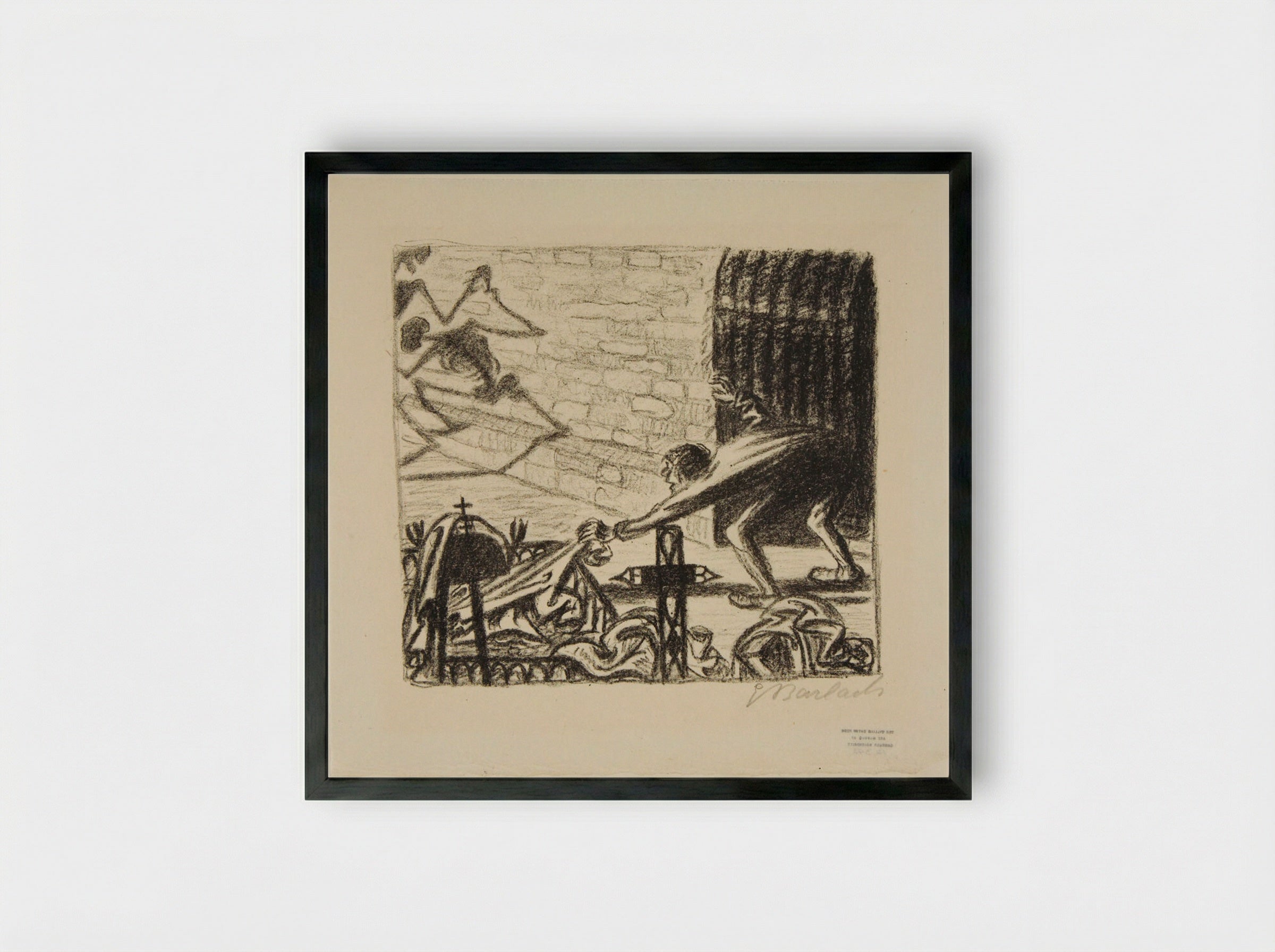 The Dance of the Dead 1: Dying Laughter - Ernst Barlach - Framed Print Black