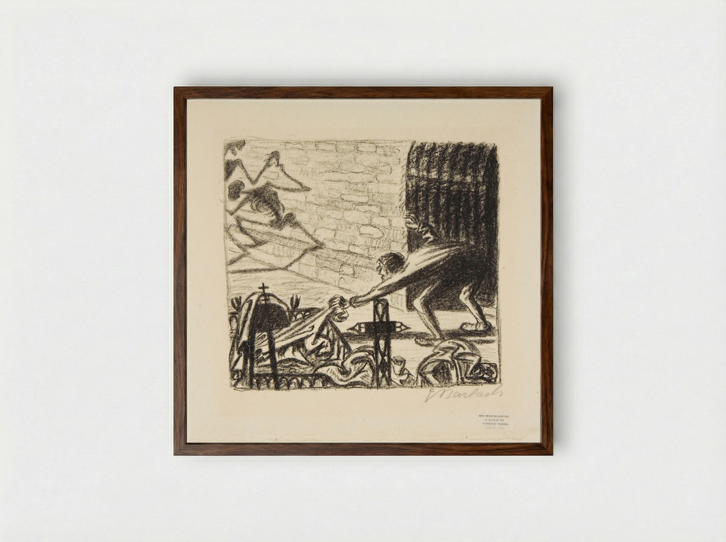 The Dance of the Dead 1: Dying Laughter - Ernst Barlach - Framed Print Dark Wood