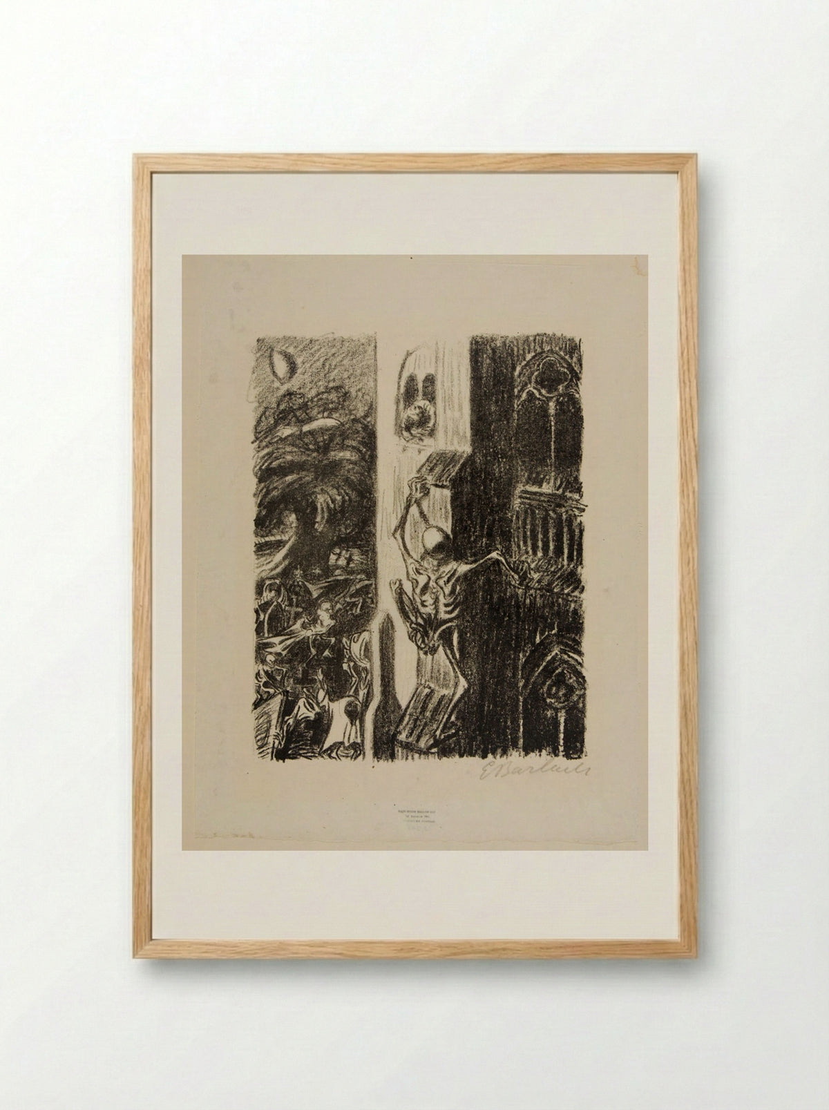 The Dance of the Dead 3: Deathly Pursuer - Ernst Barlach - Framed Print Wood