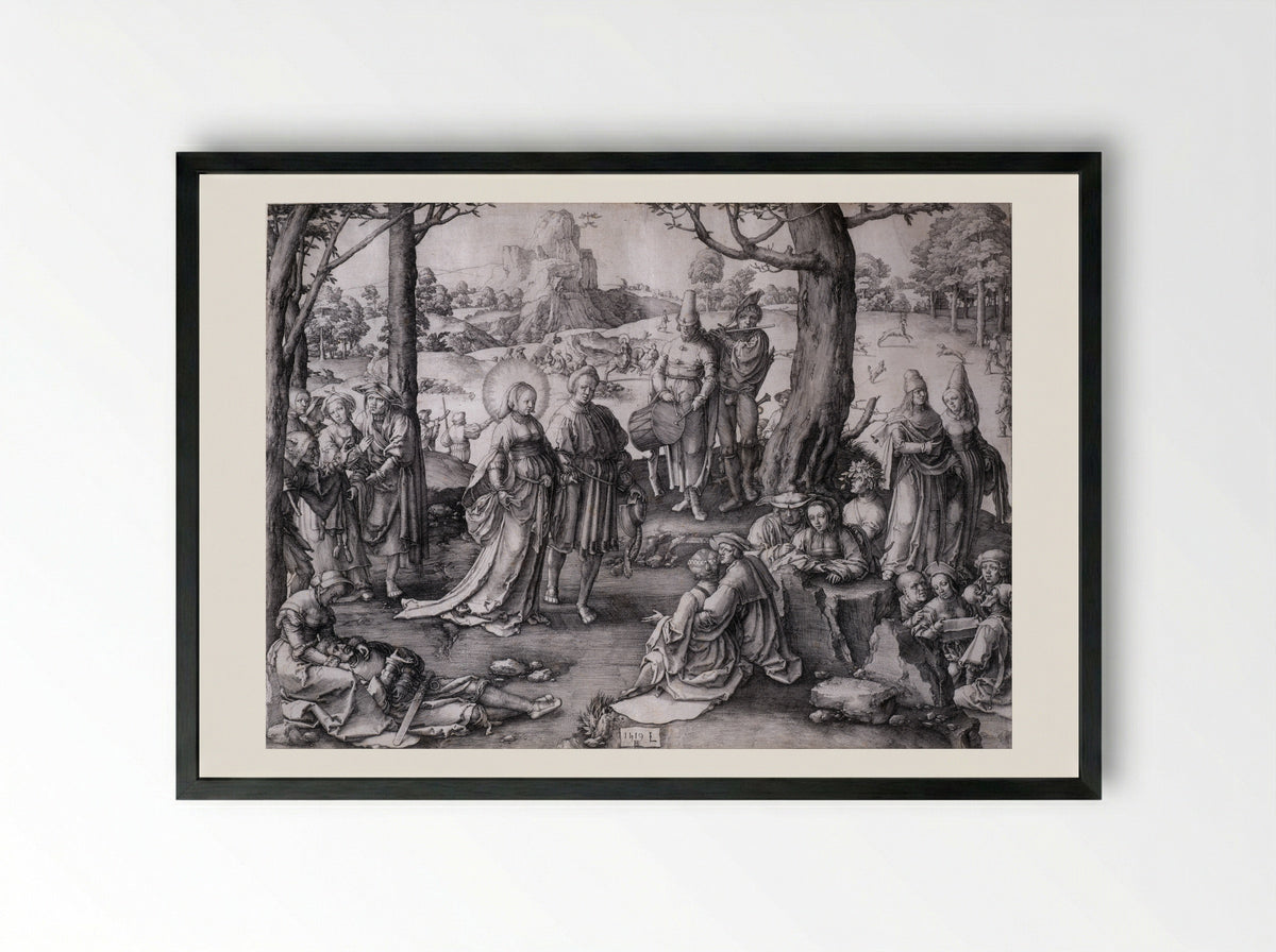 The Dance of the Magdalen - Lucas van Leyden - Framed Print Black