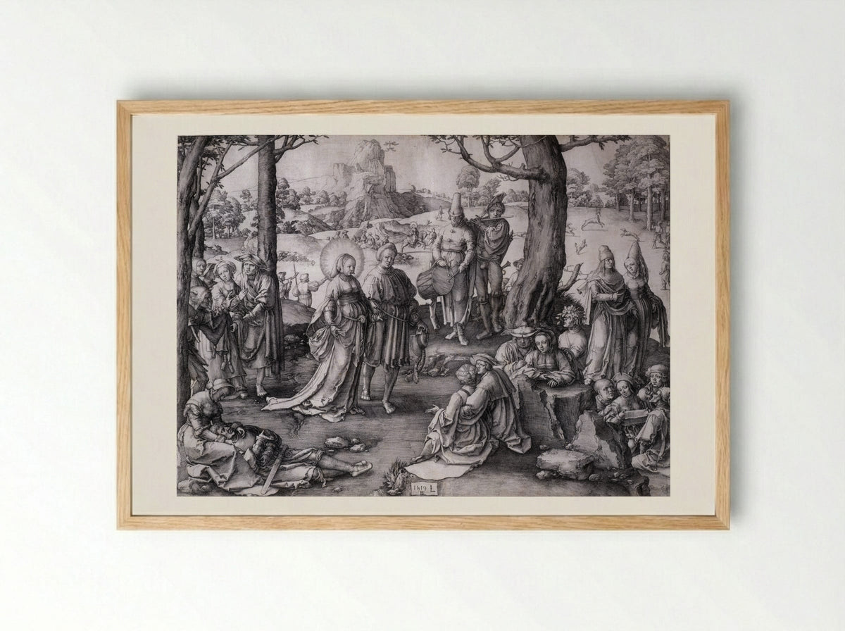 The Dance of the Magdalen - Lucas van Leyden - Framed Print Wood