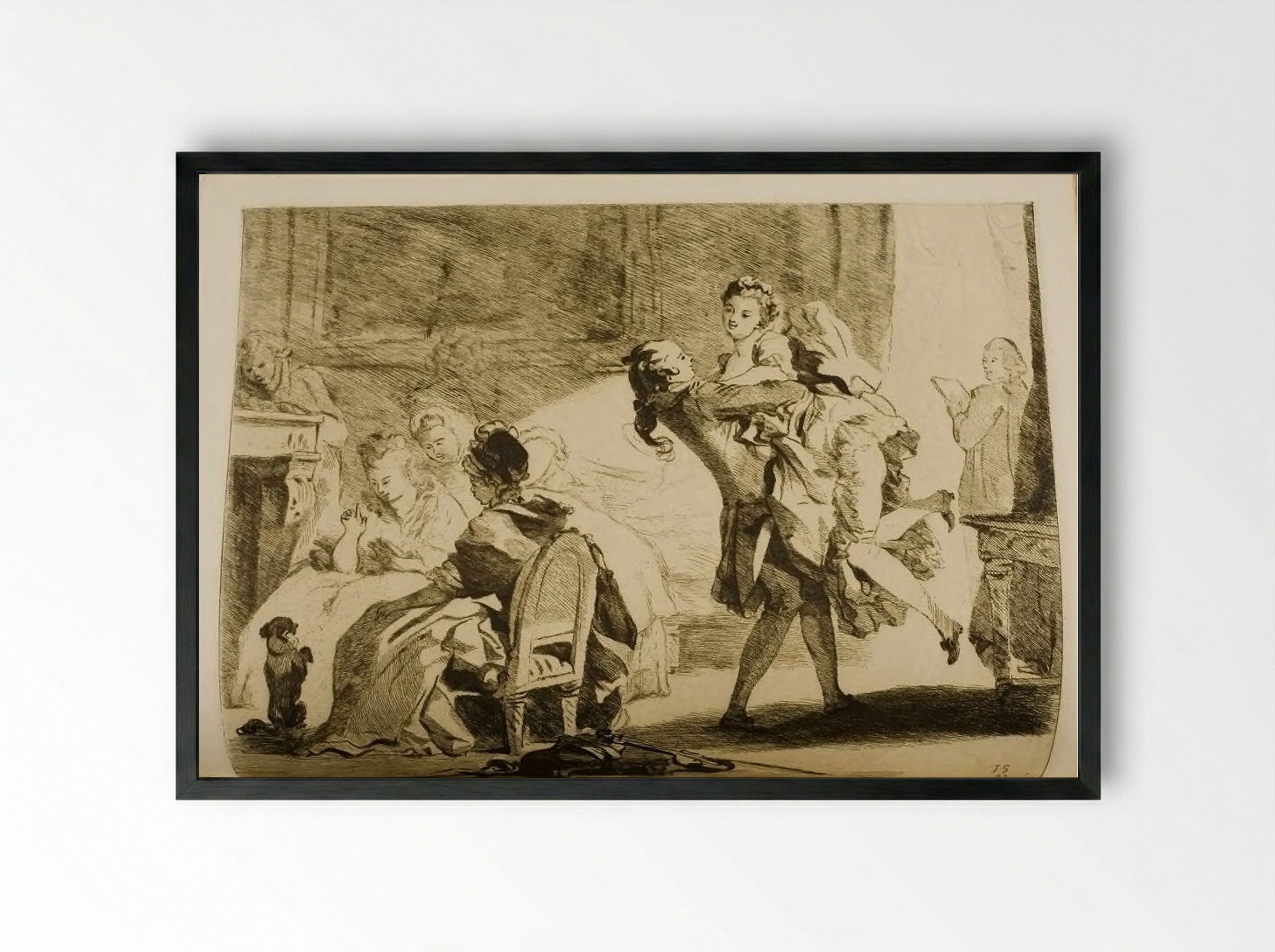The Dancing Master - Jules de Goncourt - Framed Print Black