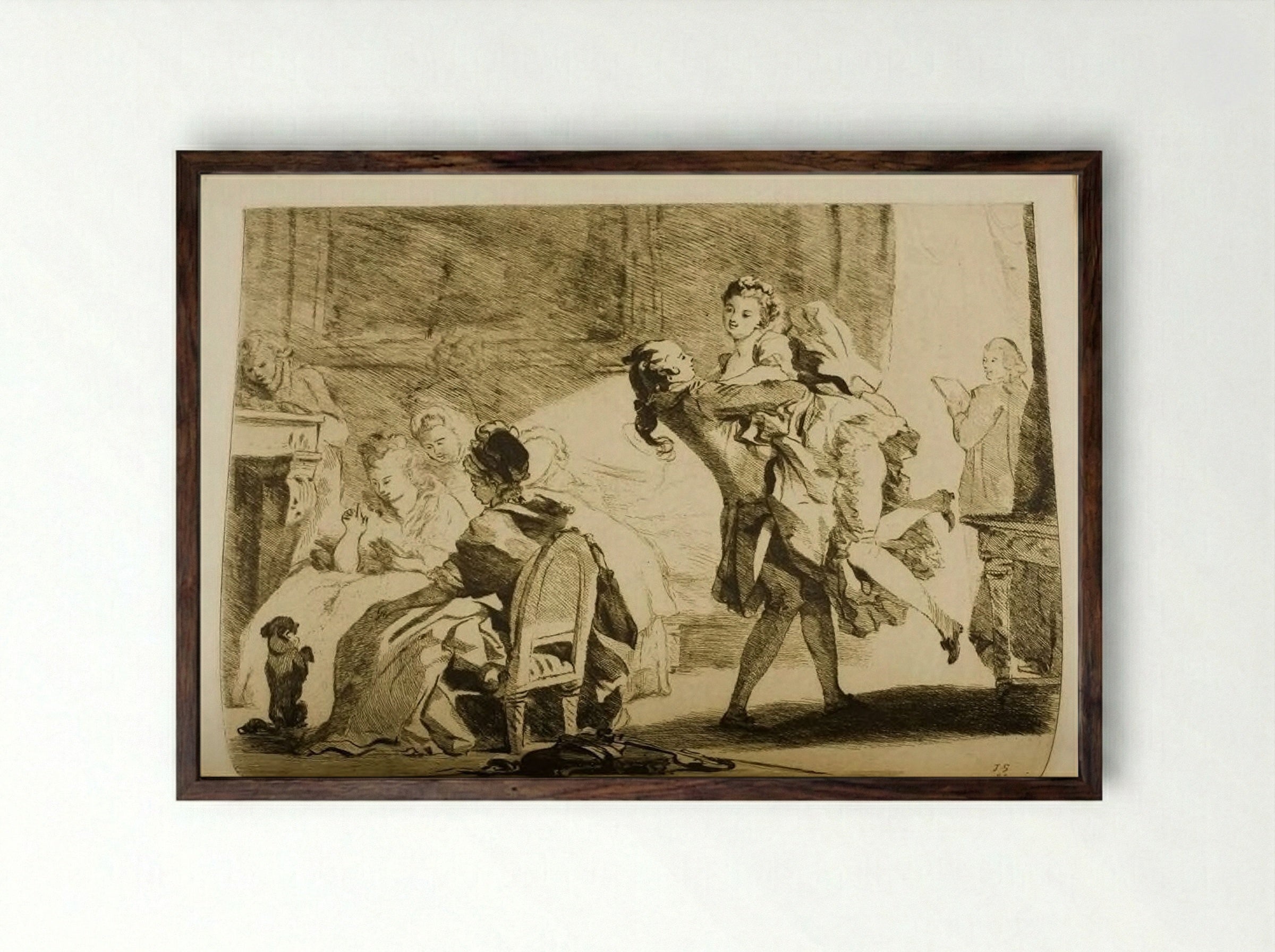 The Dancing Master - Jules de Goncourt - Framed Print Dark Wood
