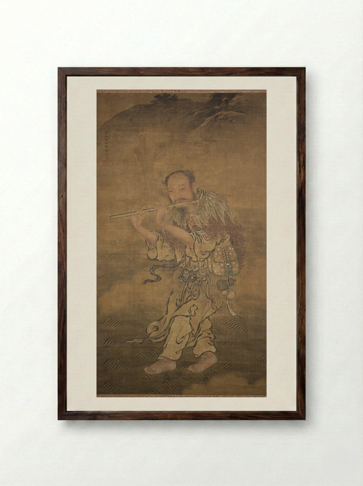 The Daoist Immortal Han Xiangzi - Liu Jun - Framed Print Dark Wood