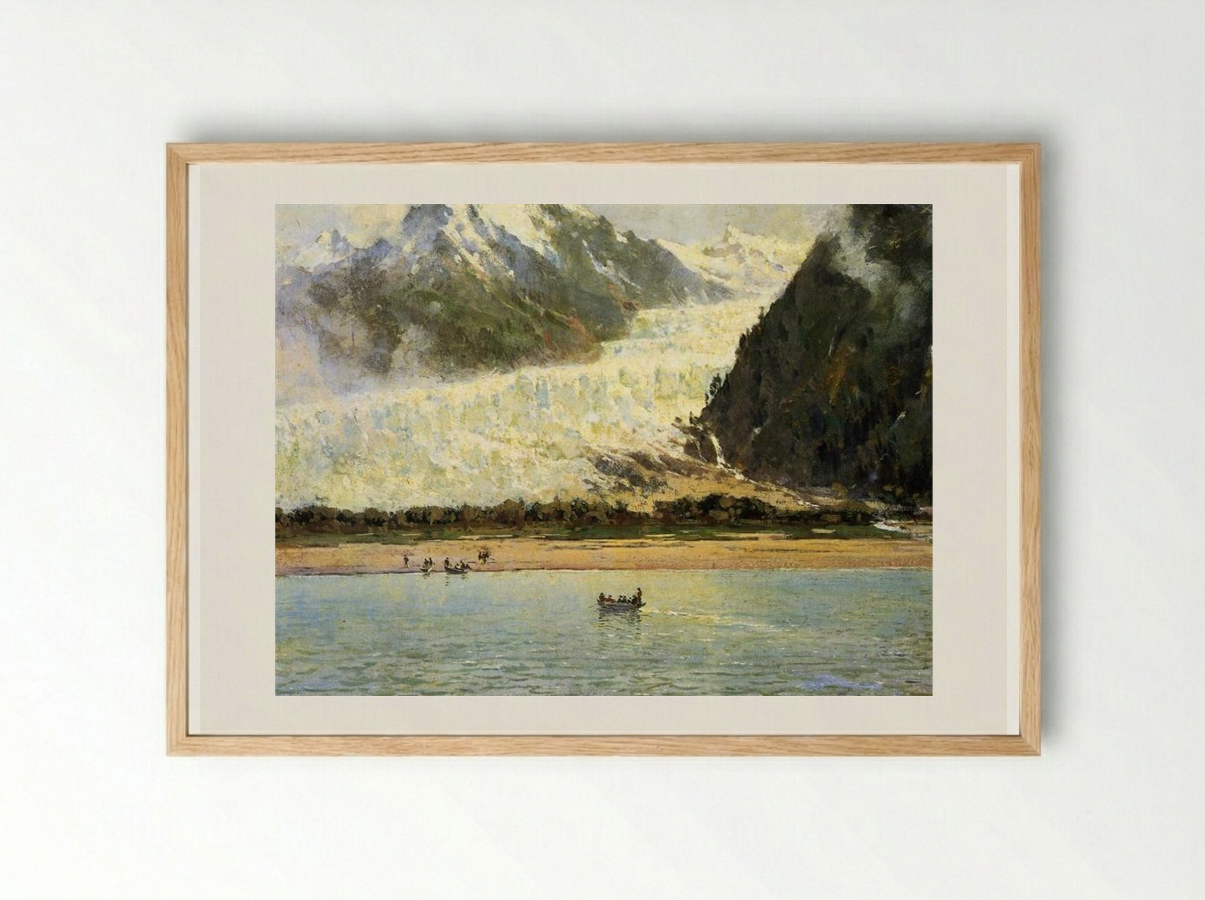 The Davidson Glacier - Thomas Hill - Framed Print Wood