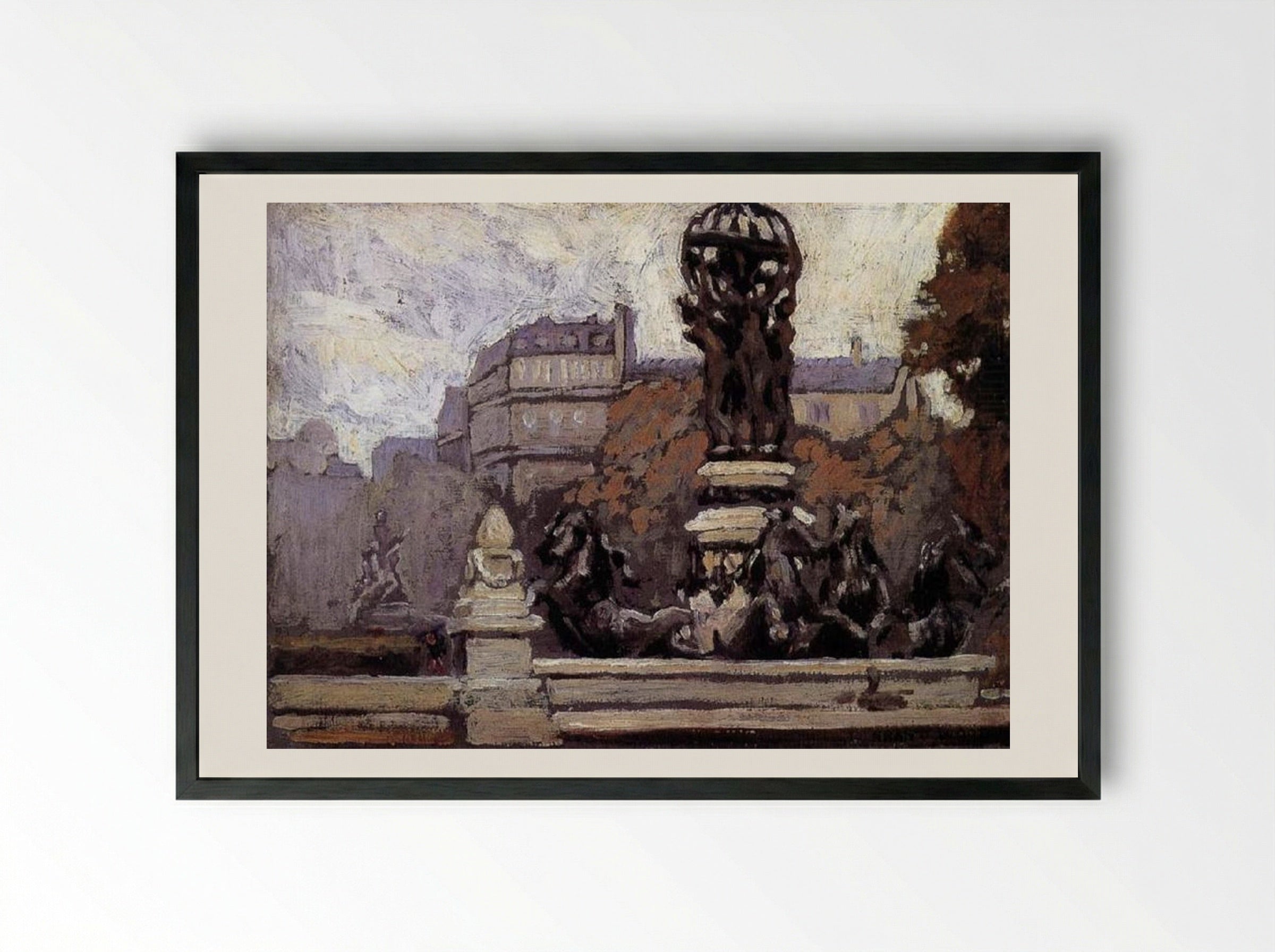 The Day Has Fog - Grant Wood - Framed Print Black