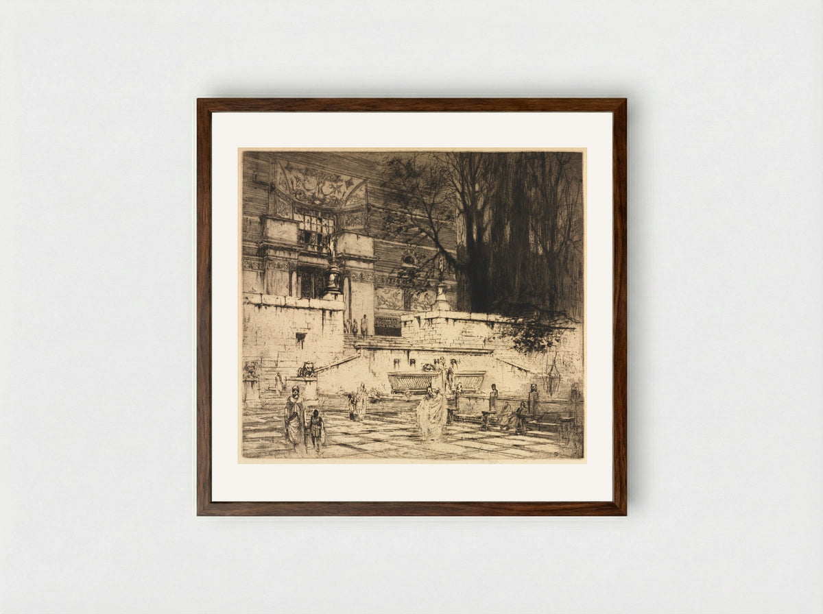 The Days of Ancient Rome: At the House of a Patrician - William Walcot - Framed Print Dark Wood