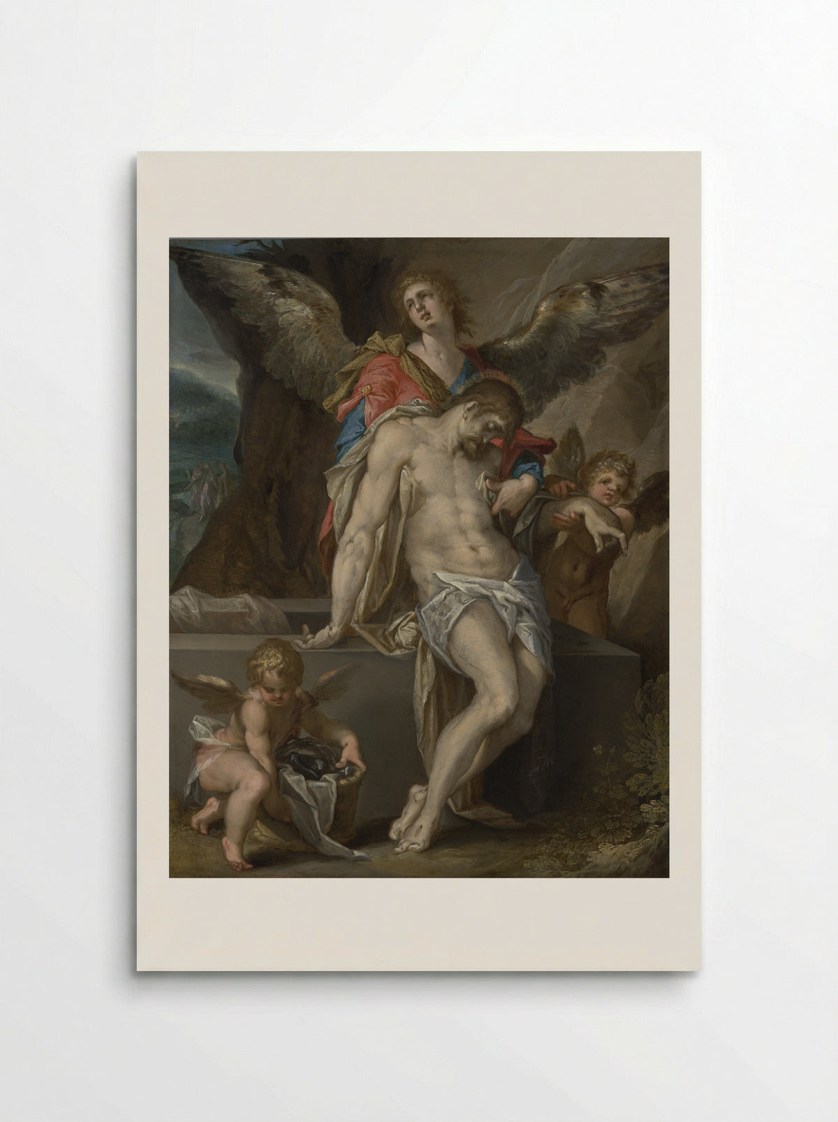 The Dead Christ Supported by Angels - Bartholomeus Spranger - Poster