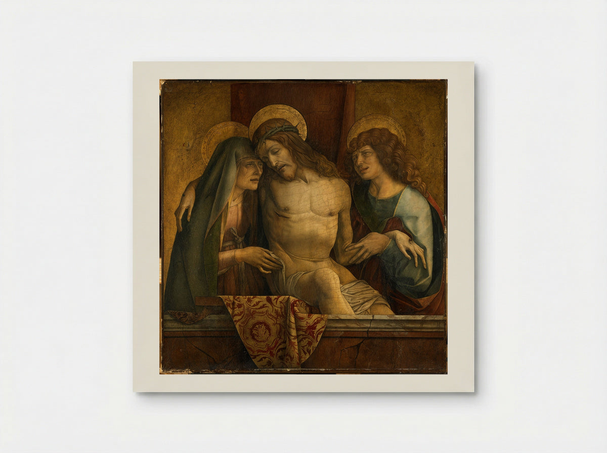 The Dead Christ between the Virgin and Saint John the Evangelist - Carlo Crivelli - Poster