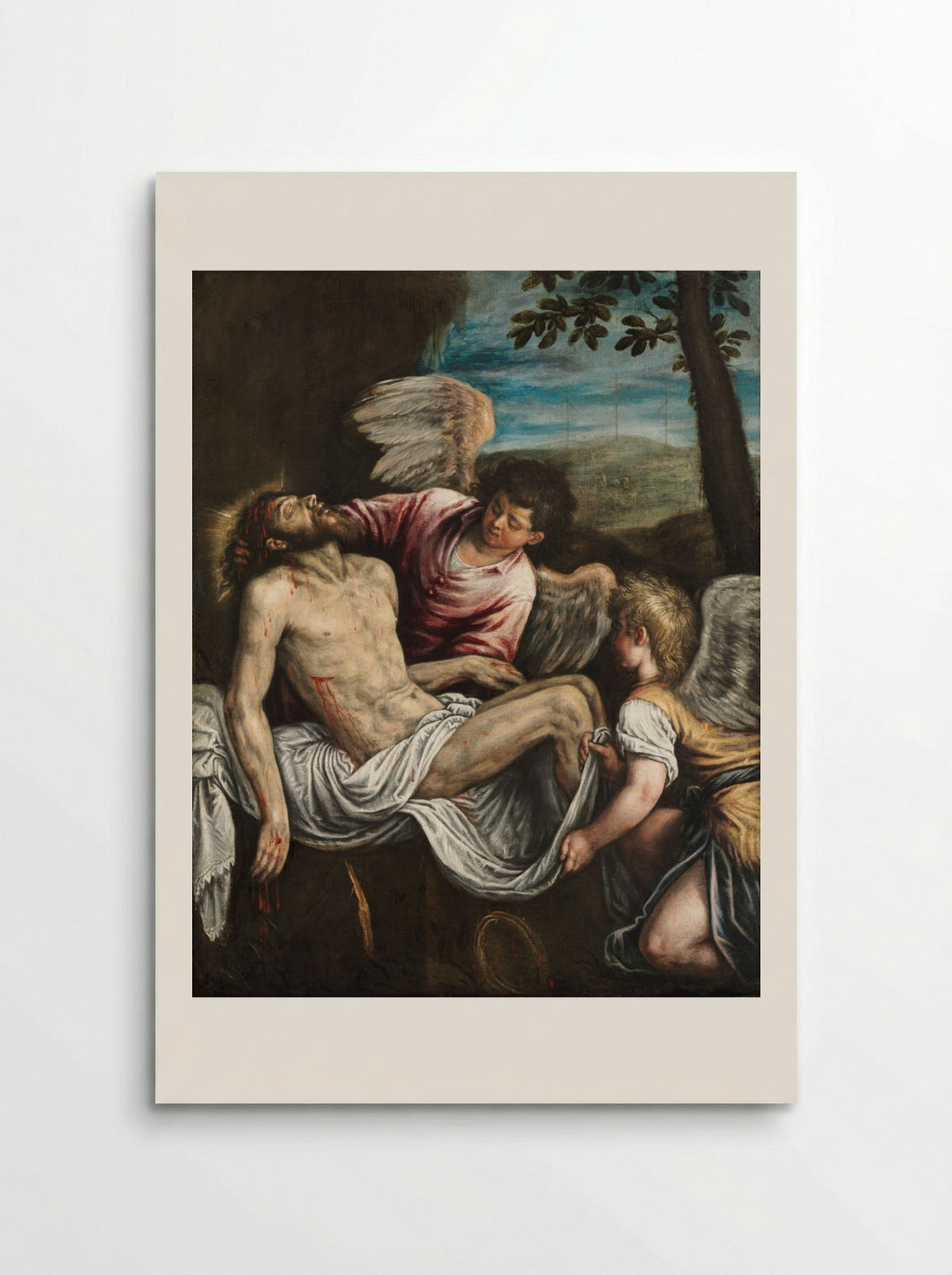 The Dead Christ with Angels - Leandro Bassano - Poster