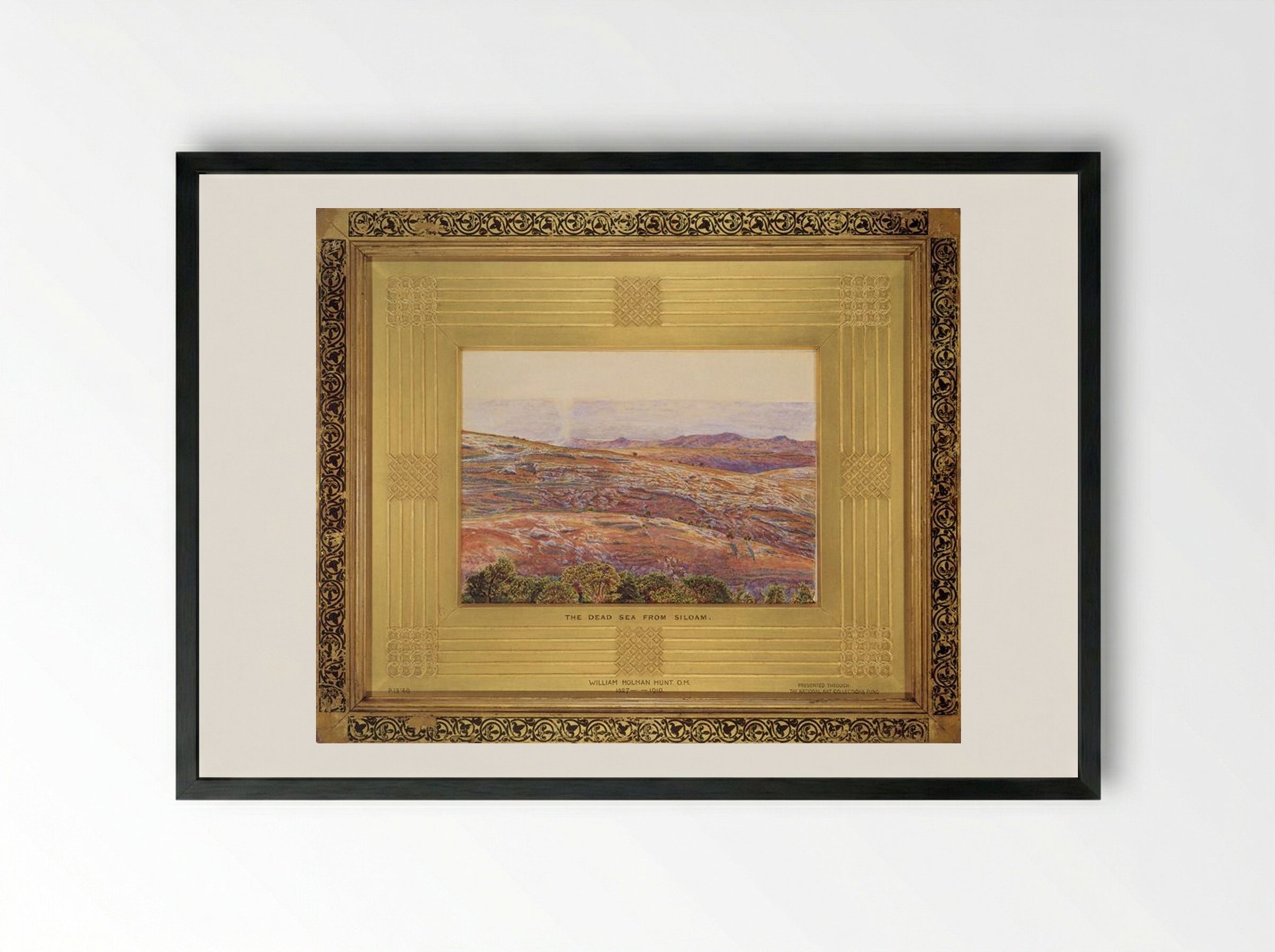 The Dead Sea from Siloam - William Holman Hunt - Framed Print Black