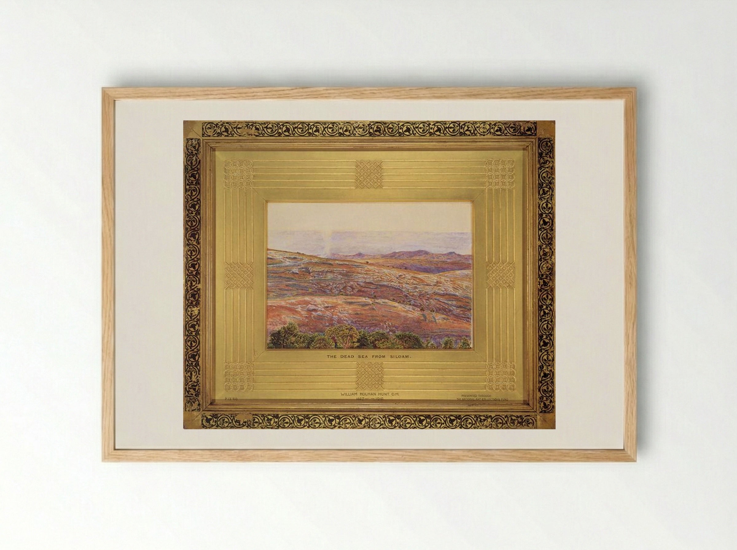 The Dead Sea from Siloam - William Holman Hunt - Framed Print Wood