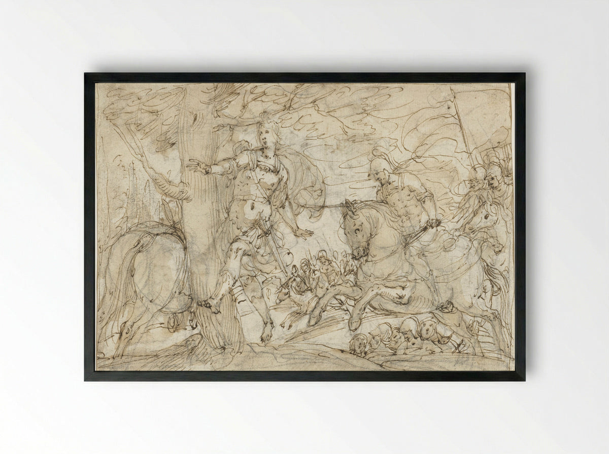The Death of Absalom - Antonio Maria Viani - Framed Print Black