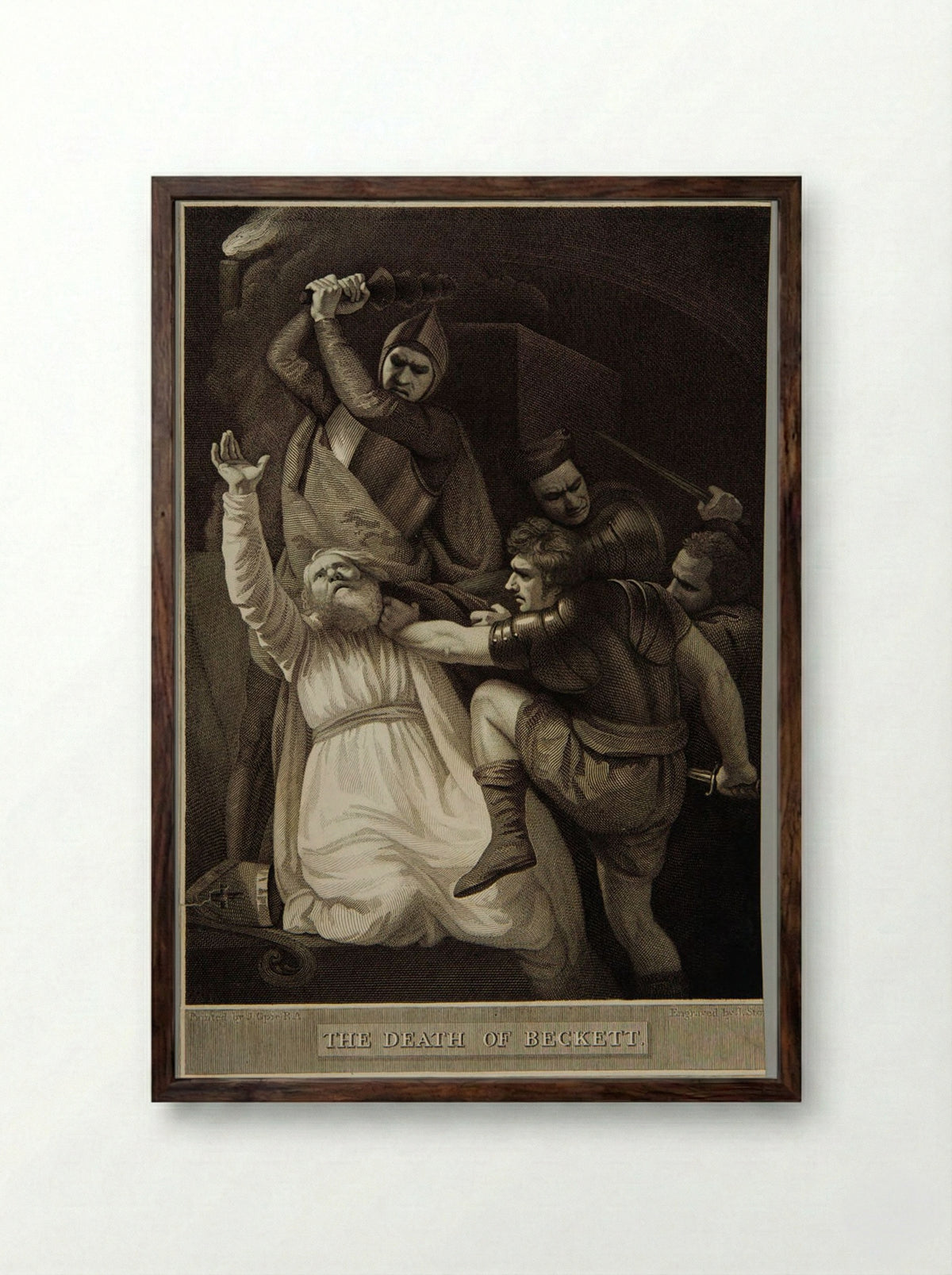 The Death of Beckett - James Stow - Framed Print Dark Wood