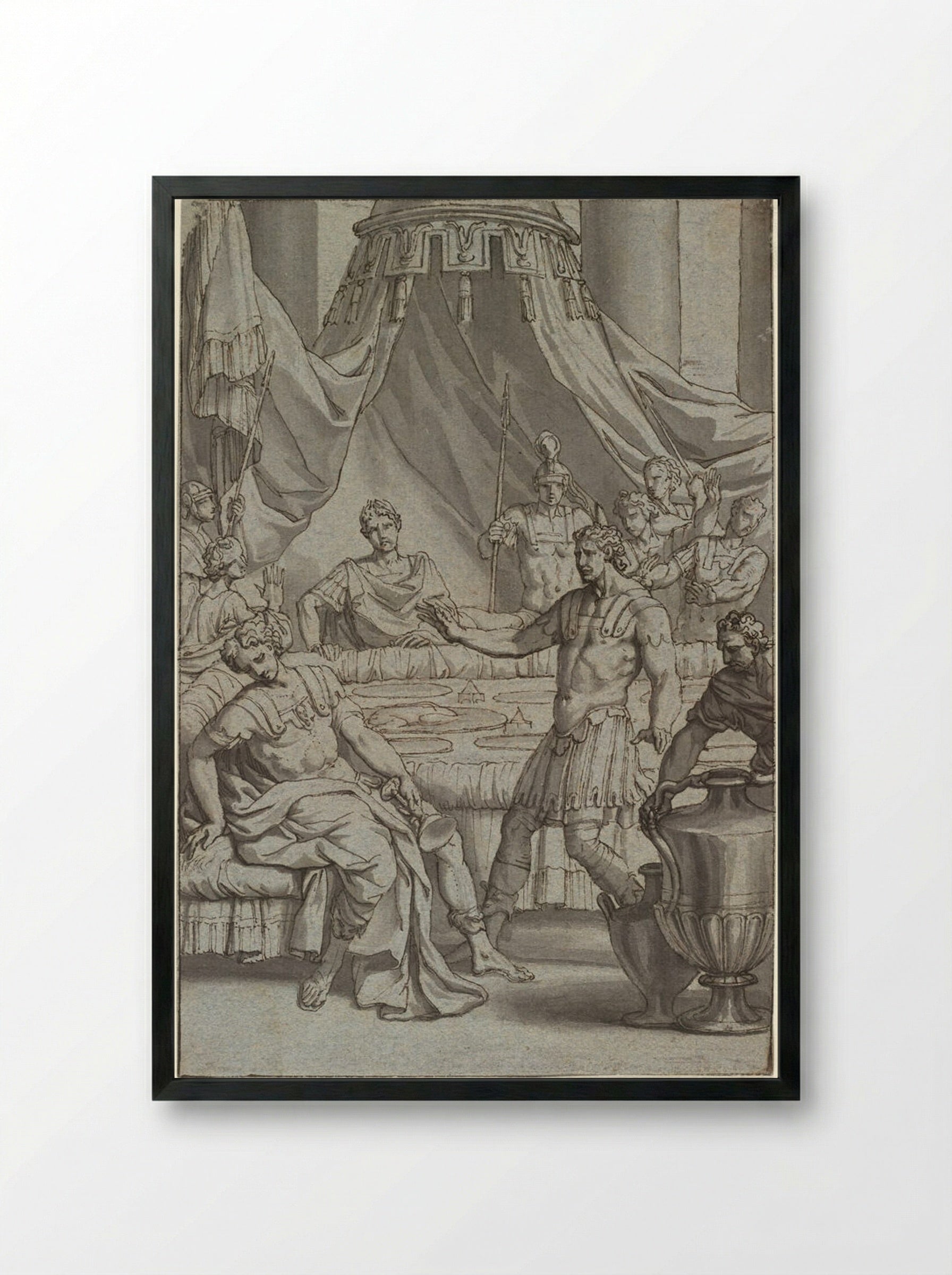 The Death of Britannicus - Louis Chéron - Framed Print Black