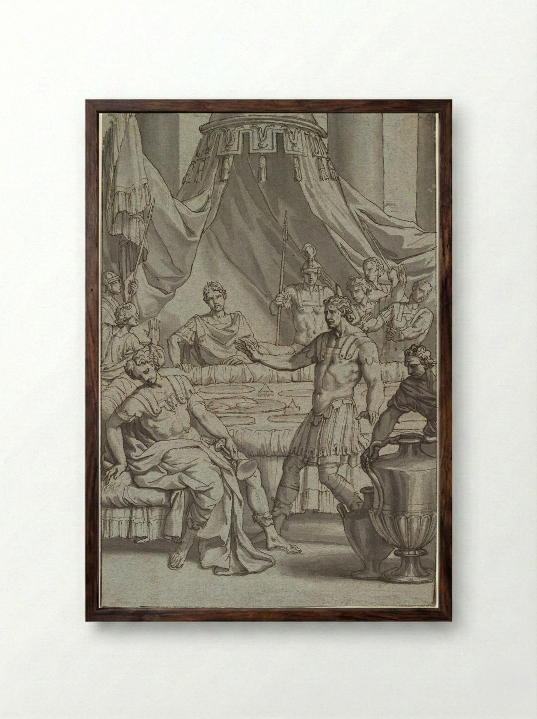 The Death of Britannicus - Louis Chéron - Framed Print Dark Wood