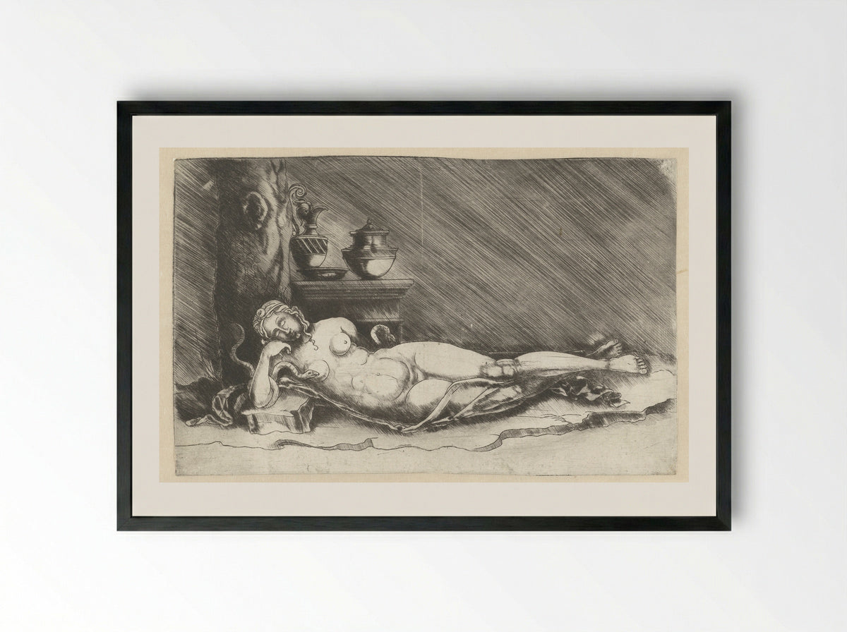 The Death of Cleopatra - Meester van 1515 - Framed Print Black