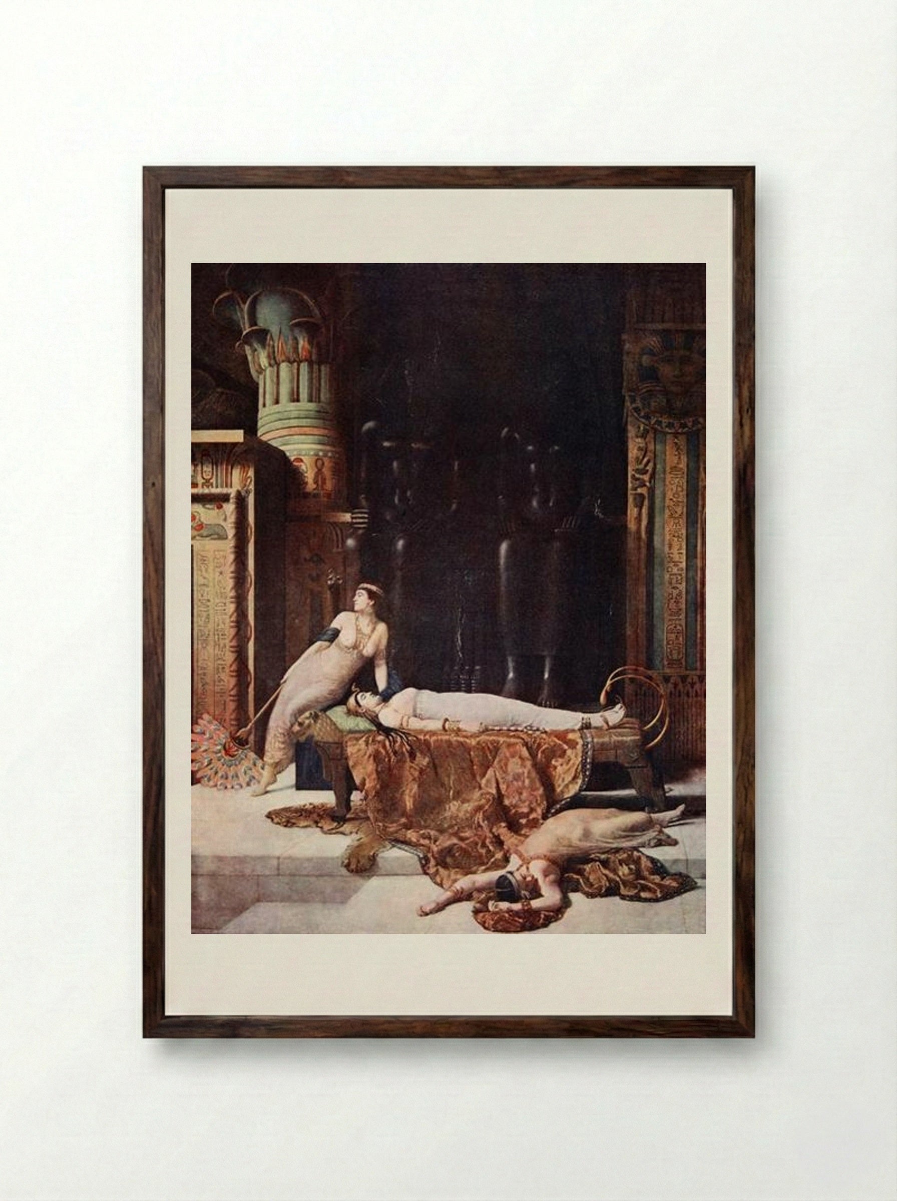 The Death of Cleopatra - John Collier - Framed Print Dark Wood