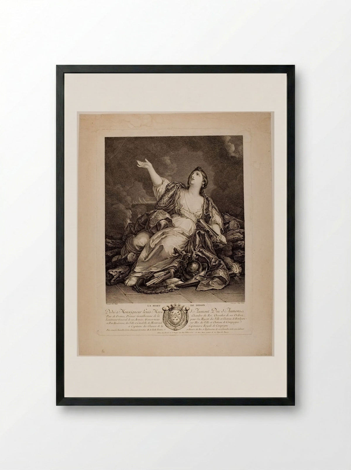 The Death of Dido - Jean Baptiste Michel - Framed Print Black
