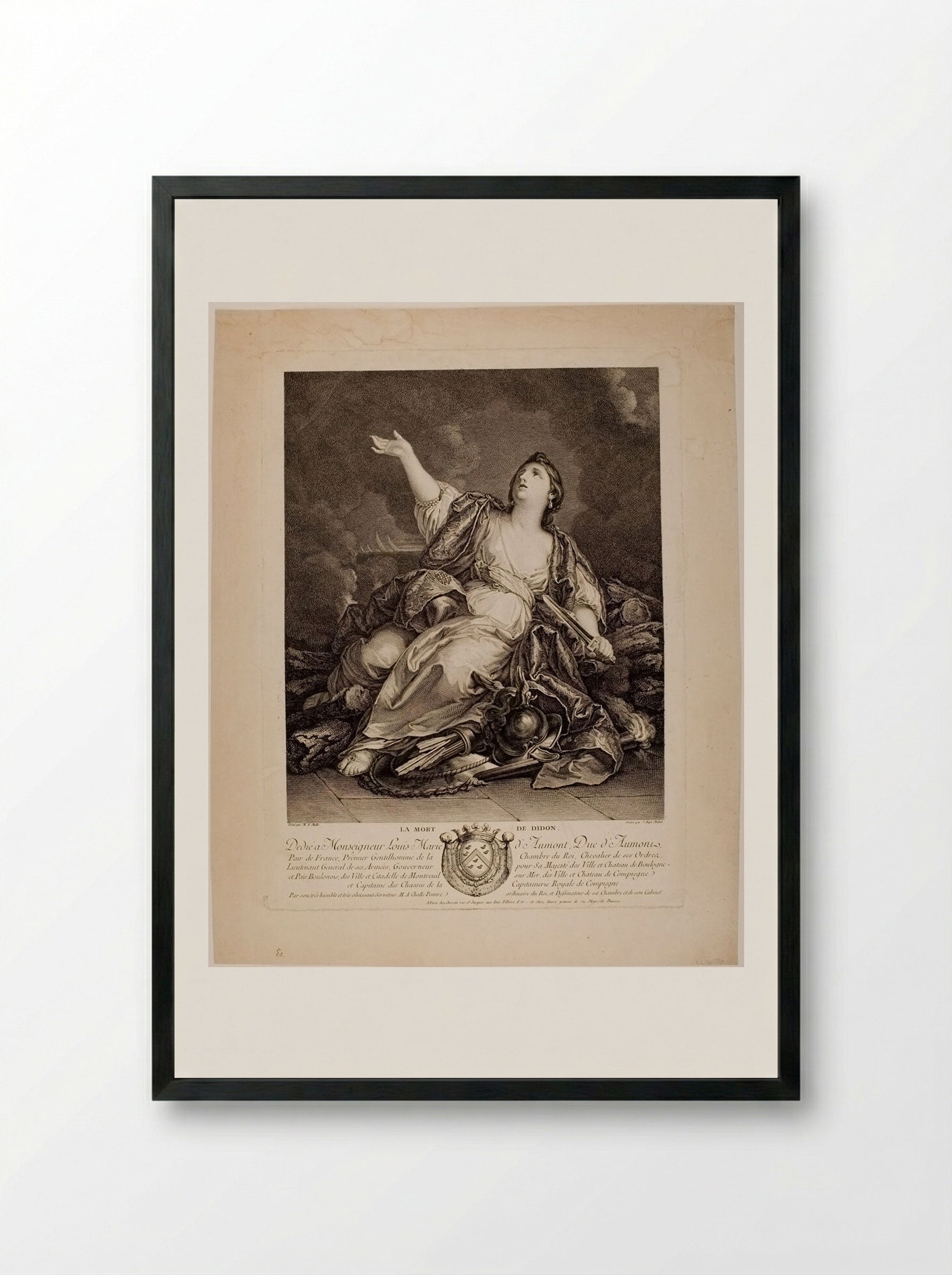 The Death of Dido - Jean Baptiste Michel - Framed Print Black
