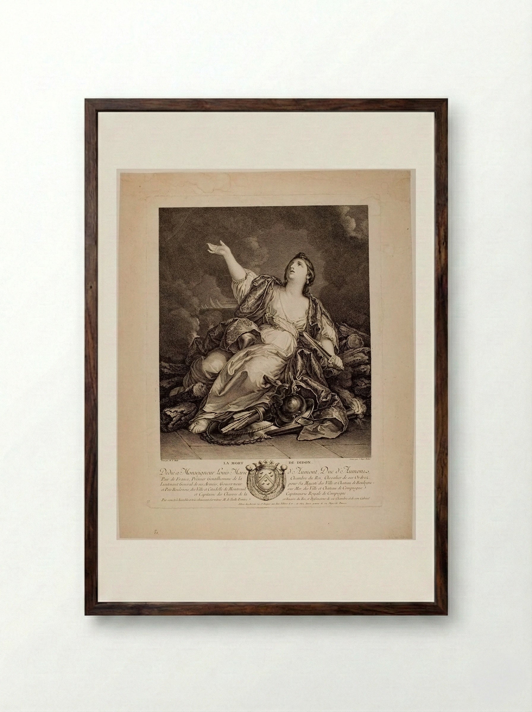 The Death of Dido - Jean Baptiste Michel - Framed Print Dark Wood