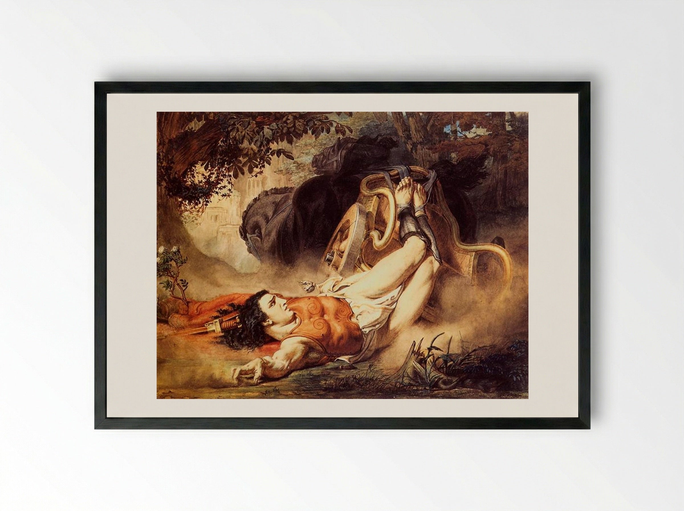 The Death of Hippolytus - Sir Lawrence Alma-Tadema - Framed Print Black