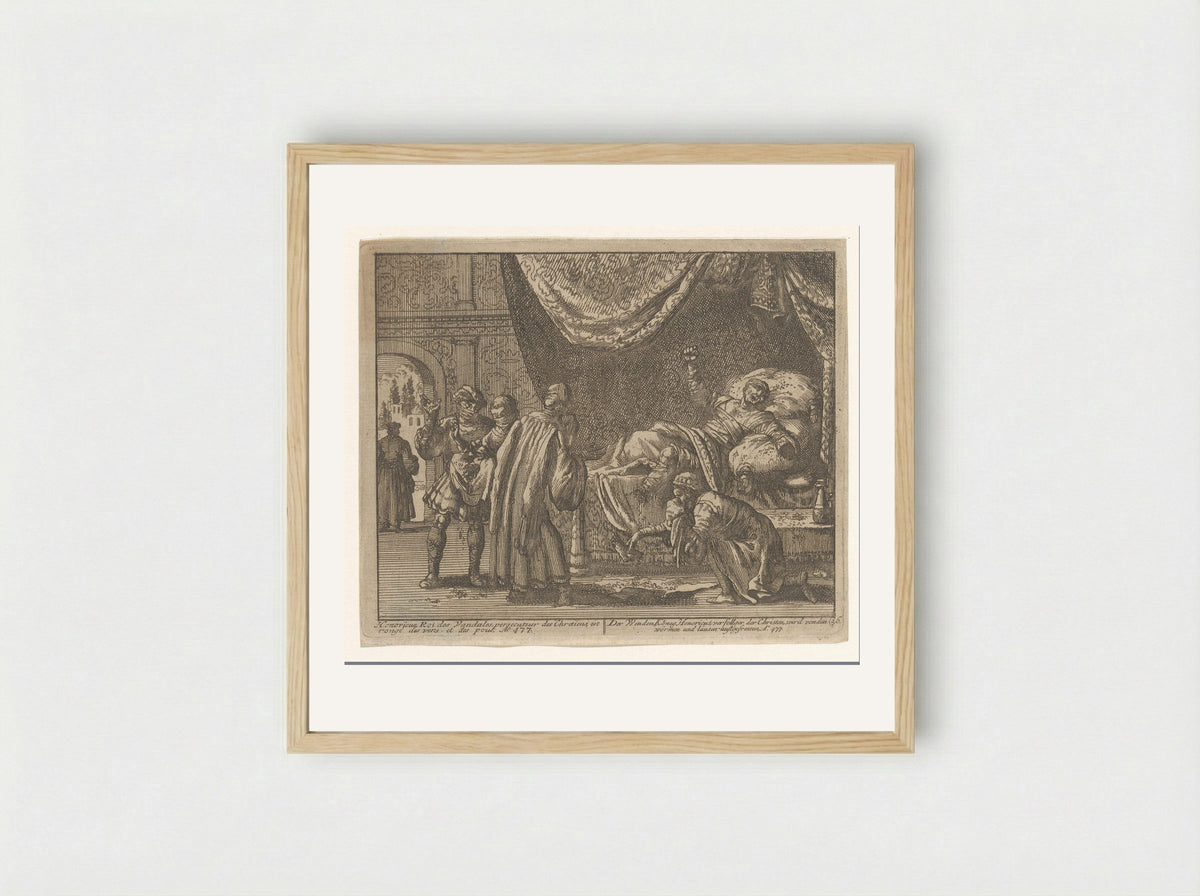 The Death of Huneric, King of the Vandals - Jan Luyken - Framed Print Wood