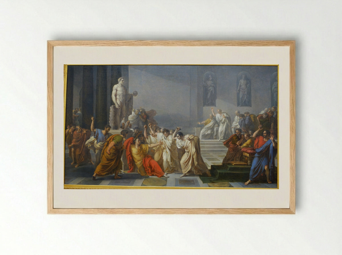 The Death of Julius Caesar - Vincenzo Camuccini - Framed Print Wood