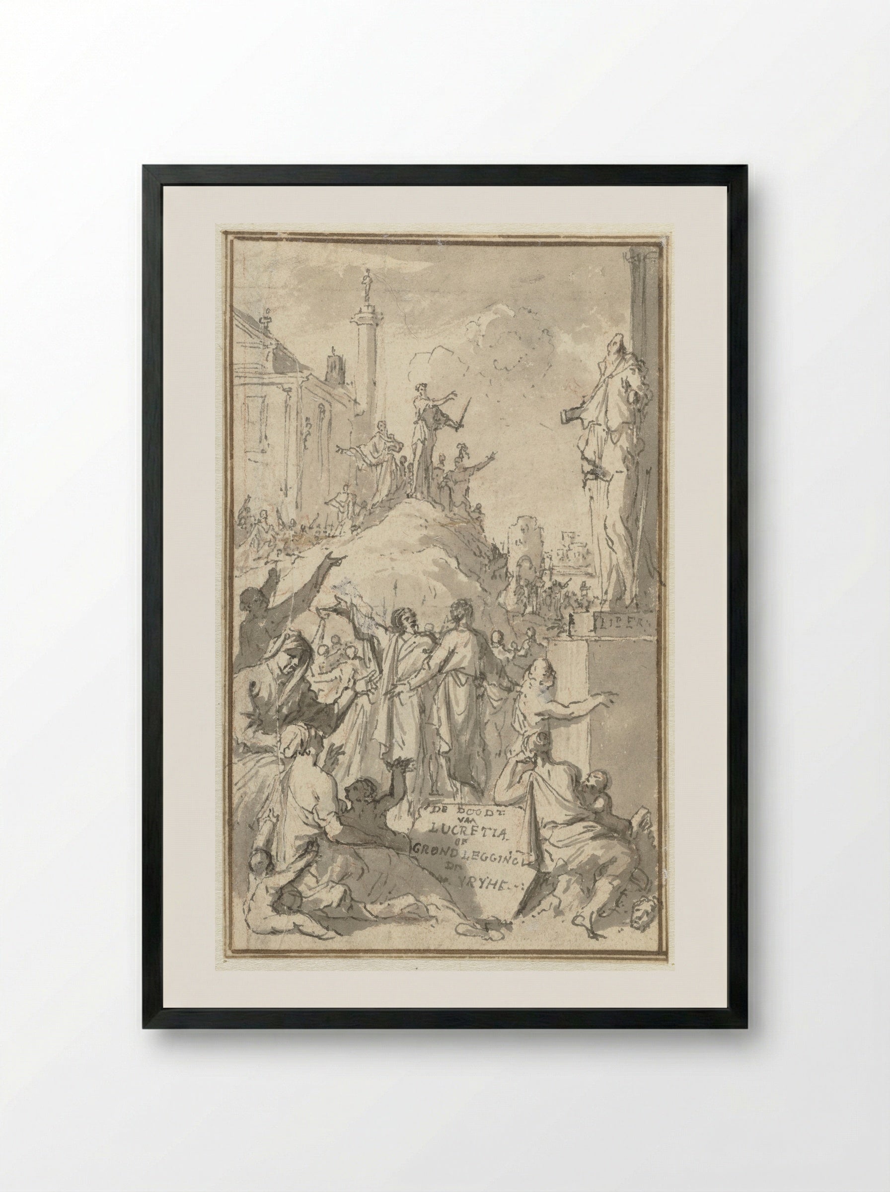 The Death of Lucretia or the Foundation of Liberty - Jan Goeree - Framed Print Black
