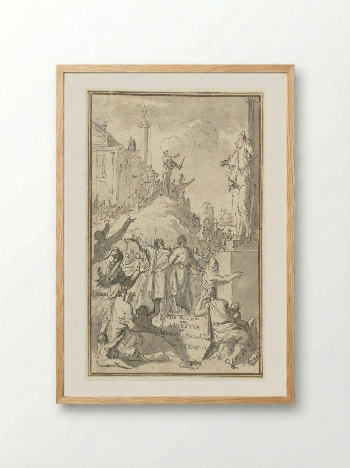 The Death of Lucretia or the Foundation of Liberty - Jan Goeree - Framed Print Wood
