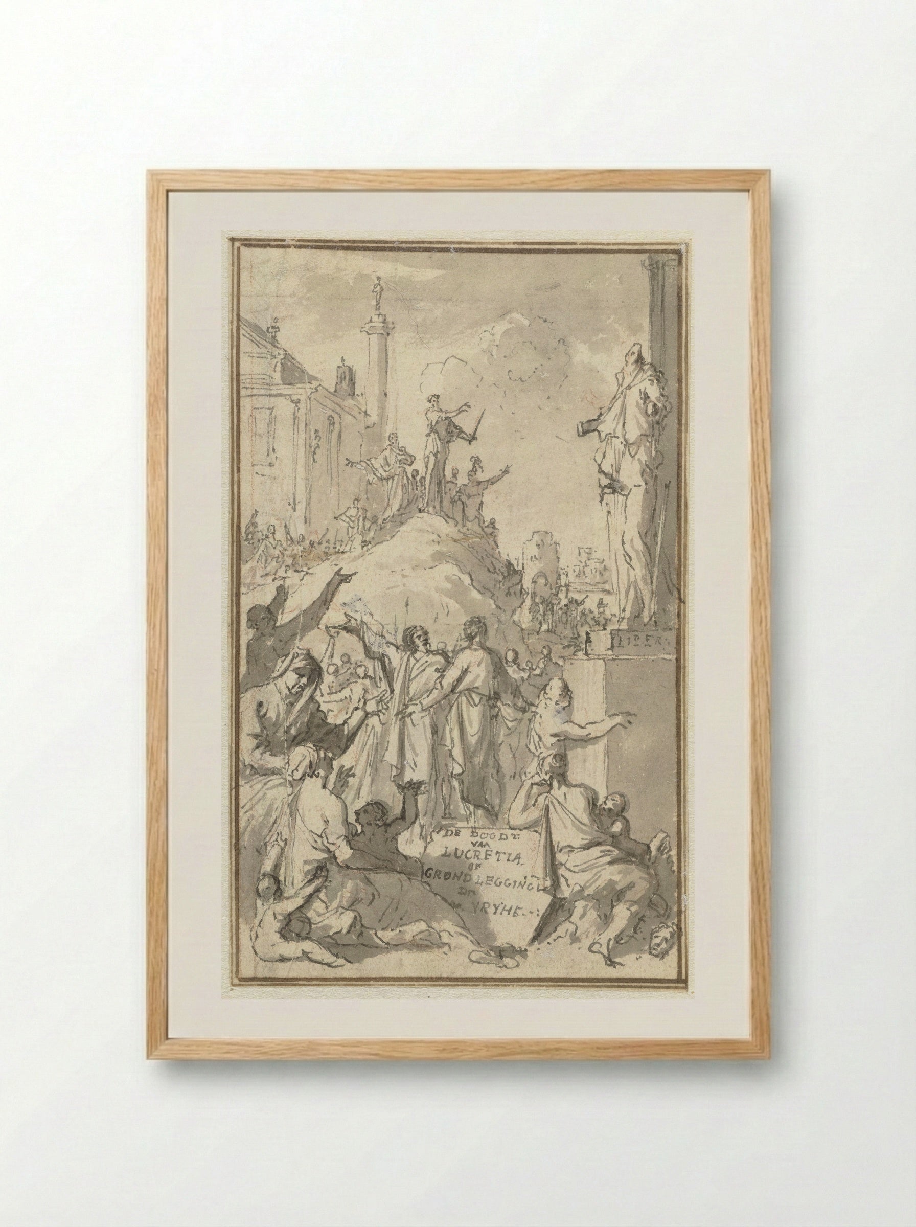 The Death of Lucretia or the Foundation of Liberty - Jan Goeree - Framed Print Wood