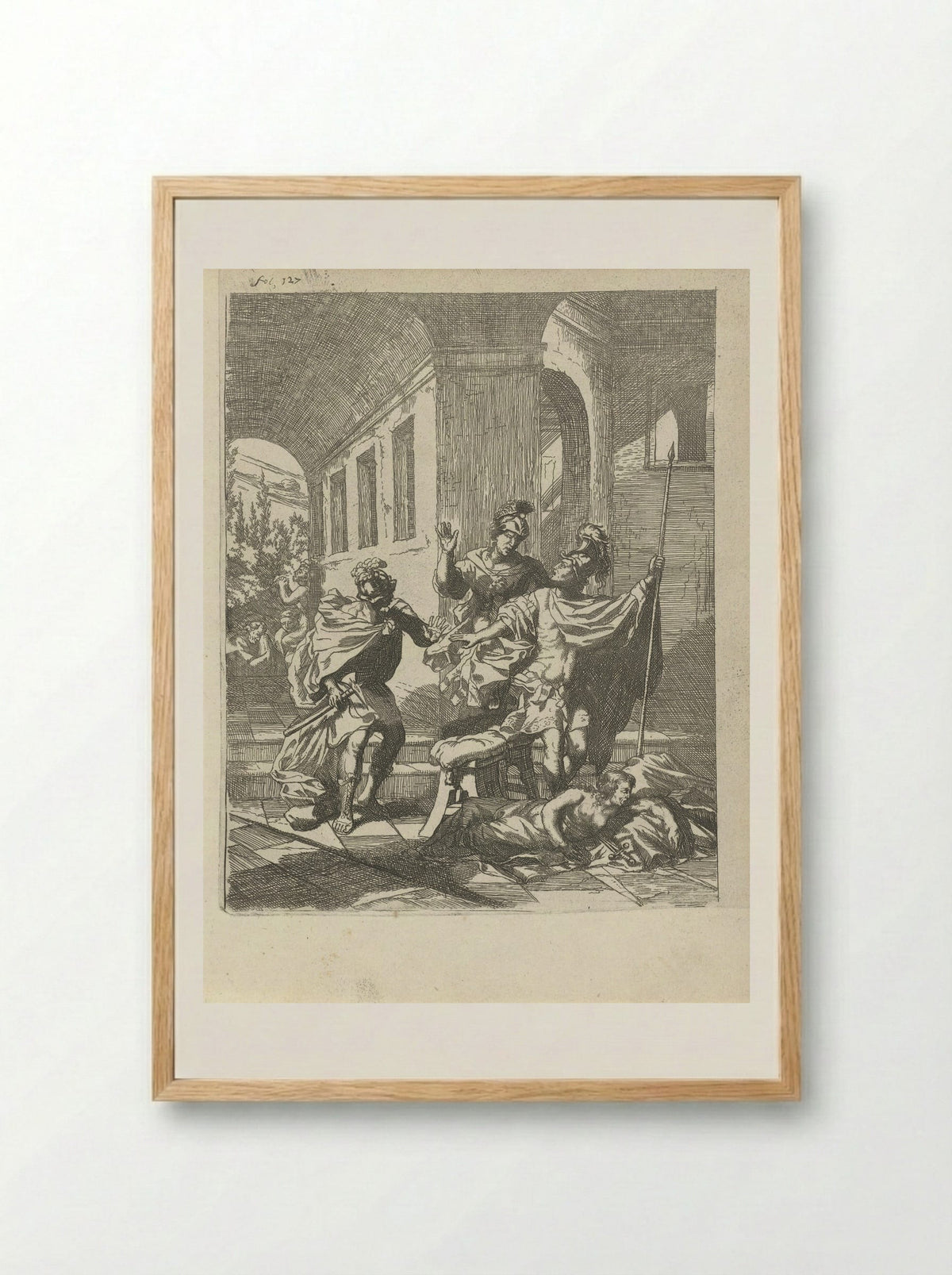 The Death of Lucretia - Arnold Houbraken - Framed Print Wood