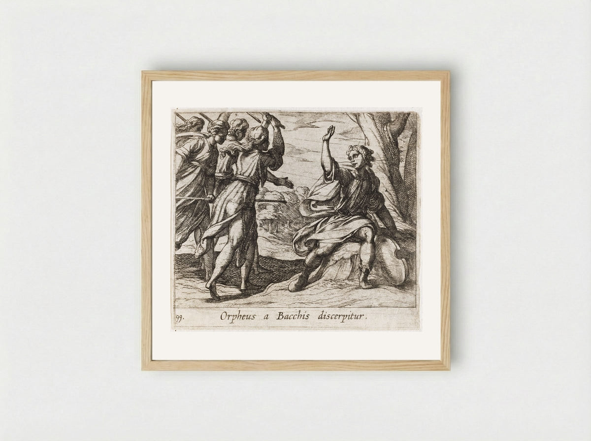 The Death of Orpheus - Antonio Tempesta - Framed Print Wood