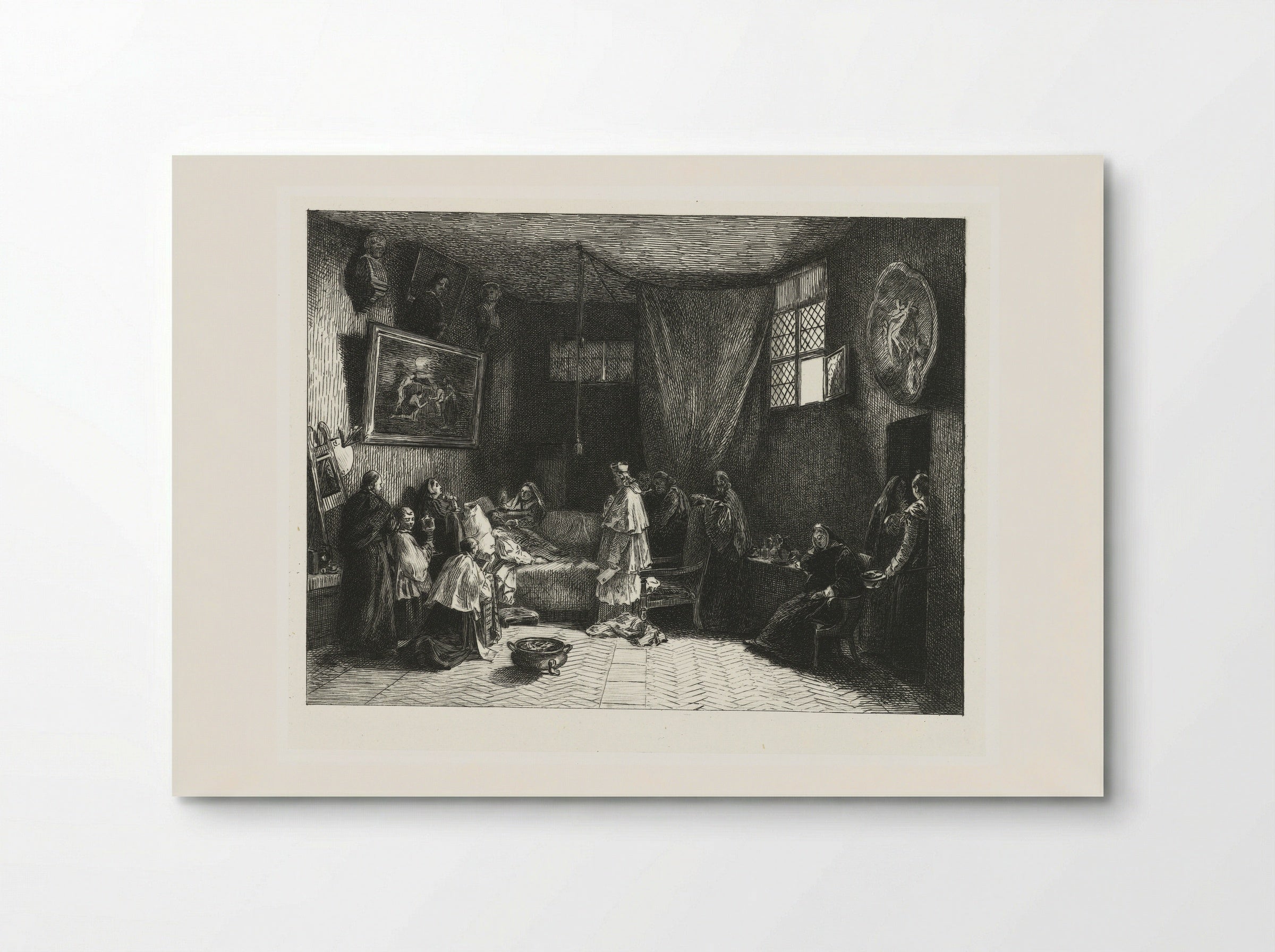 The Death of Poussin in his Studio - Félix Bracquemond - Poster