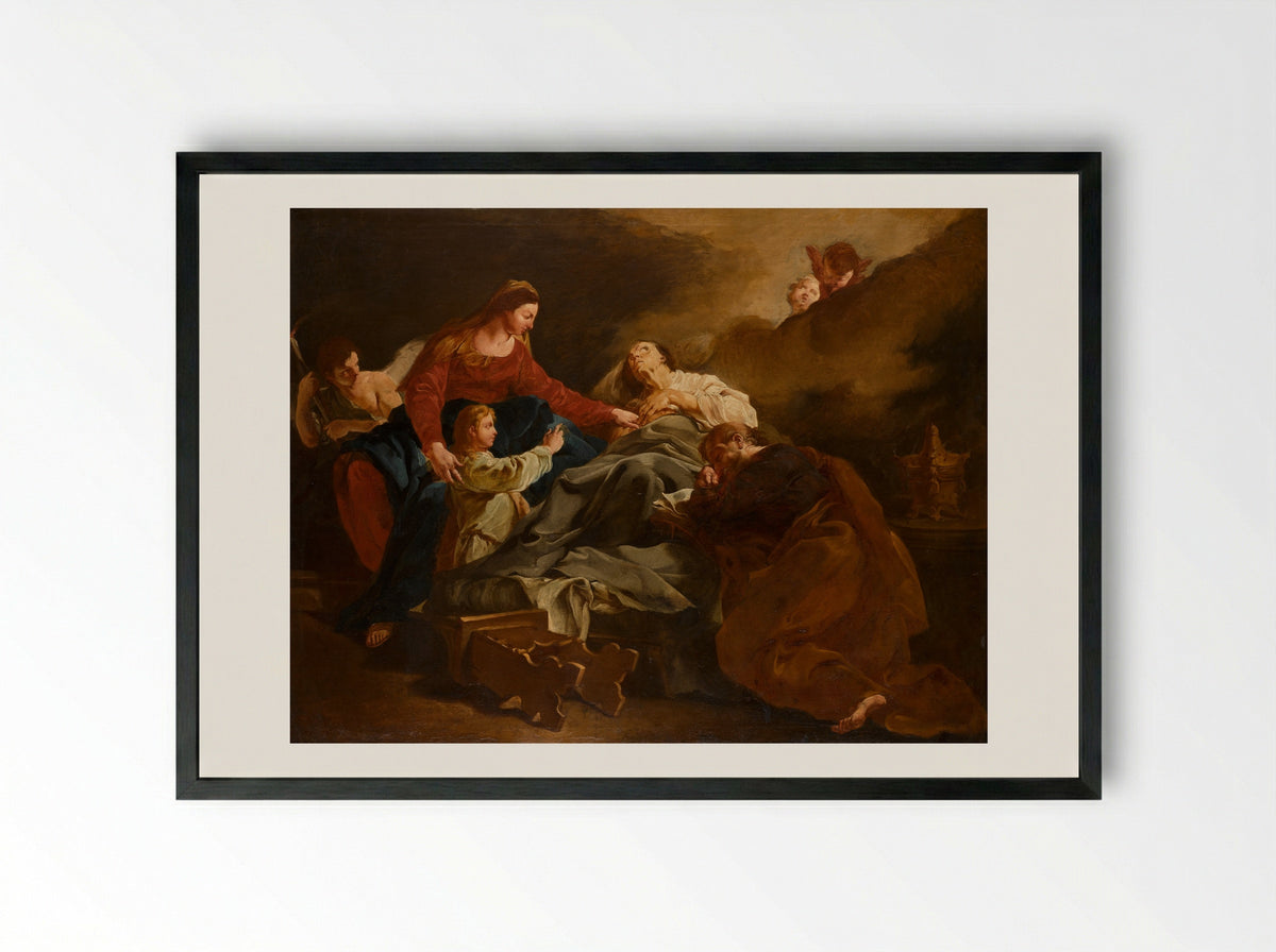The Death of Saint Anne - Giulia Lama - Framed Print Black