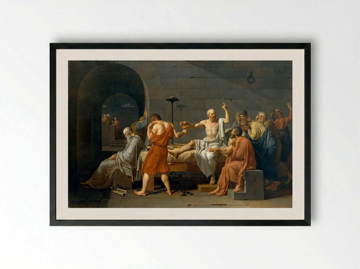 The Death of Socrates - Jacques-Louis David - Framed Print Black