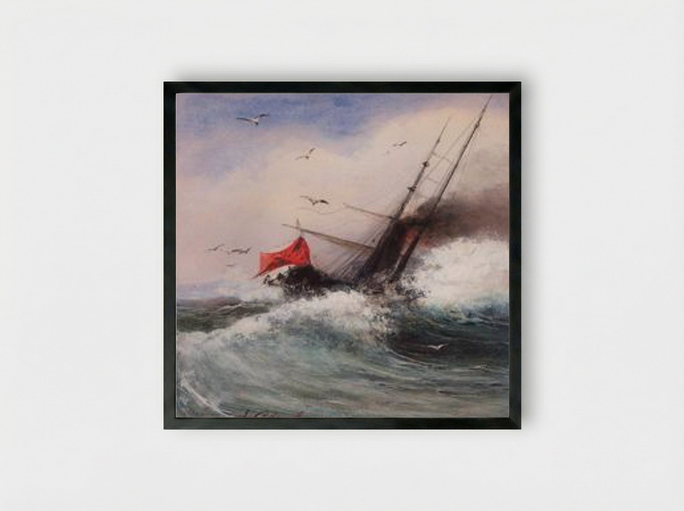 The Death of the Ship at Sea - Aleksey Savrasov - Framed Print Black