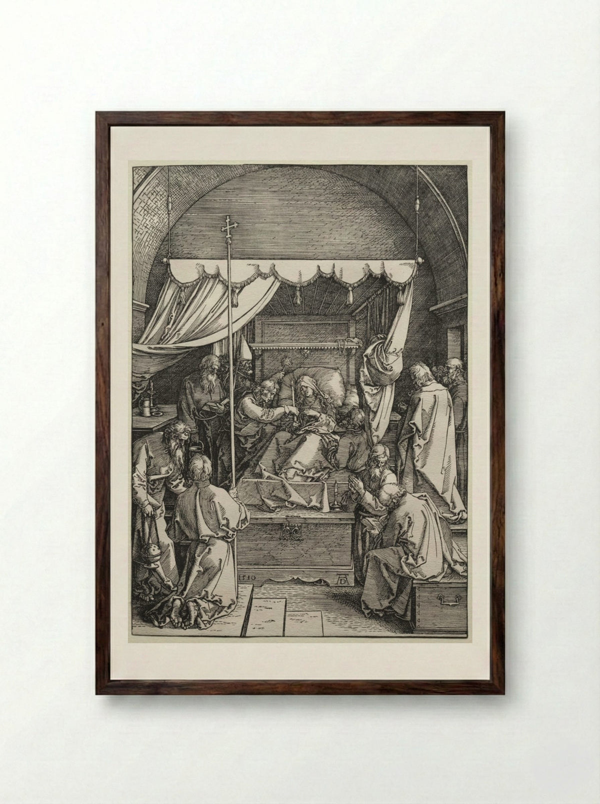 The Death of the Virgin - Albrecht Dürer - Framed Print Dark Wood