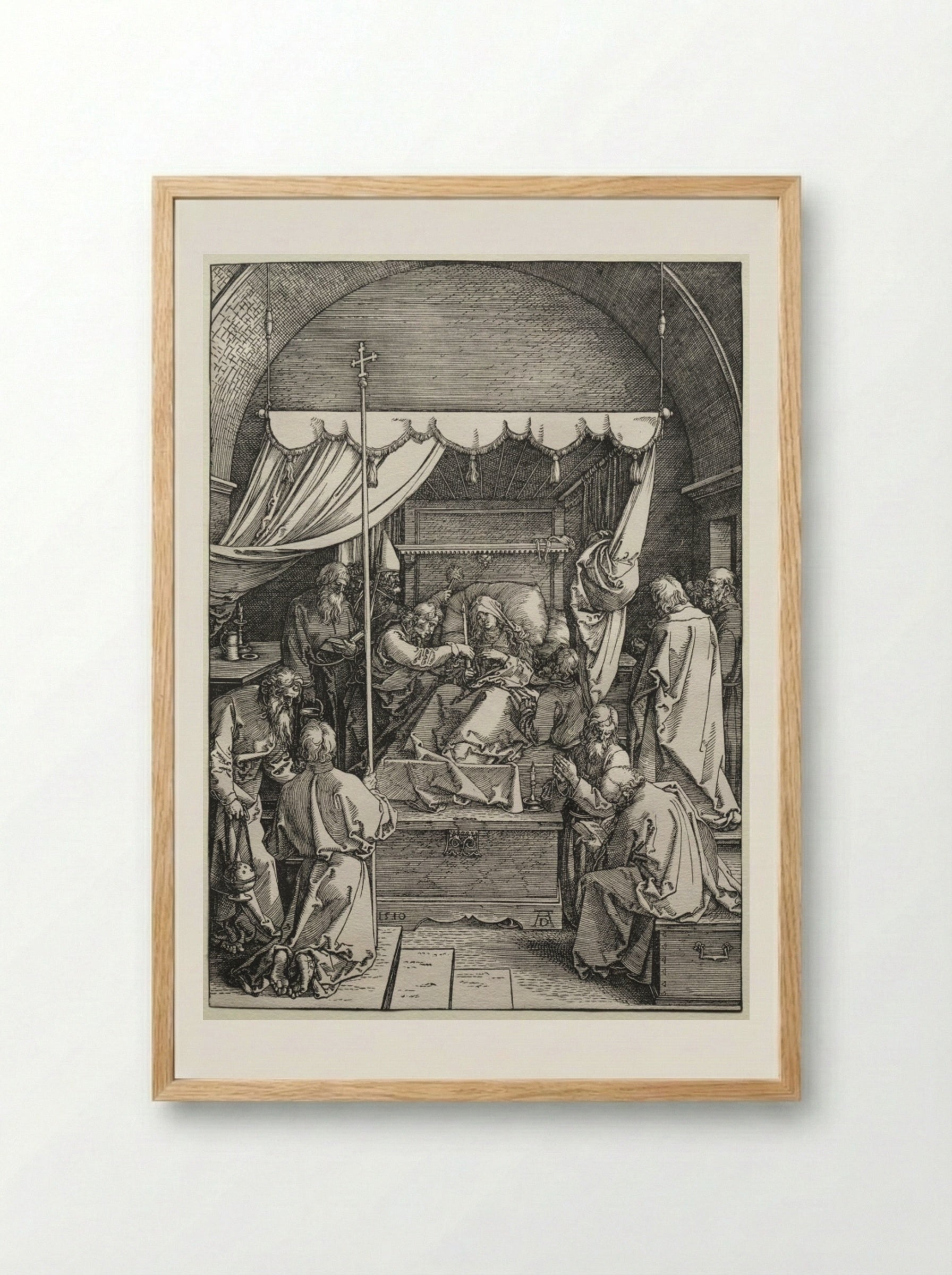 The Death of the Virgin - Albrecht Dürer - Framed Print Wood