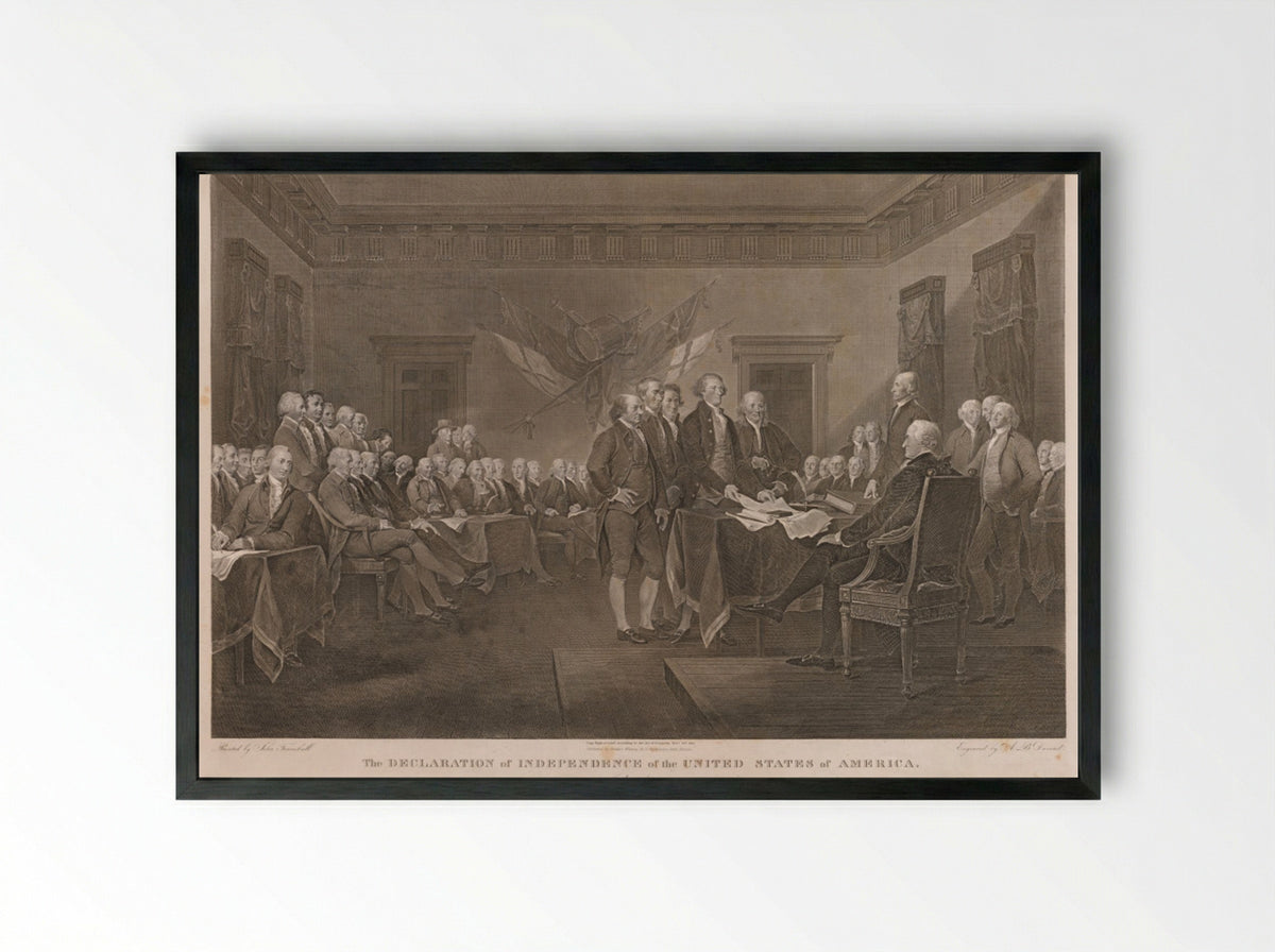 The Declaration of Independence - Asher B. Durand - Framed Print Black