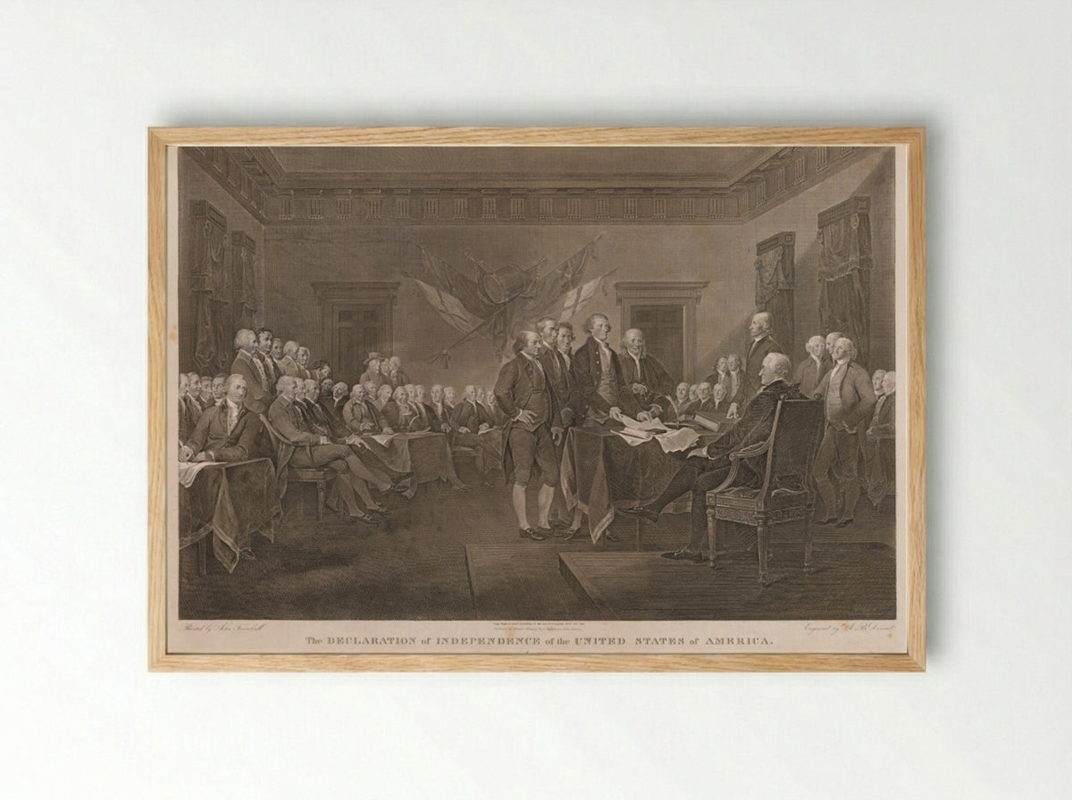 The Declaration of Independence - Asher B. Durand - Framed Print Wood