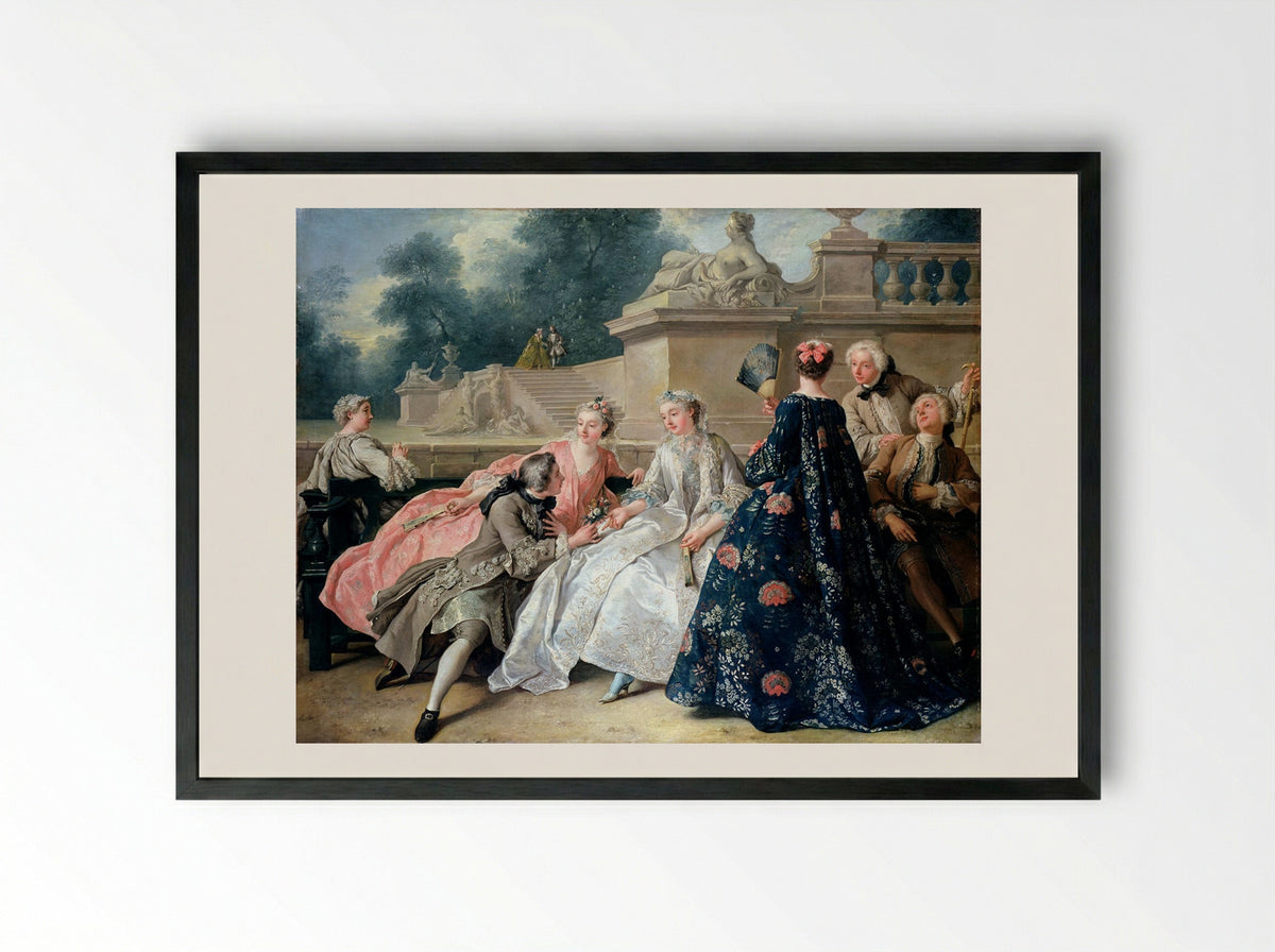 The Declaration of Love - Jean-François de Troy - Framed Print Black