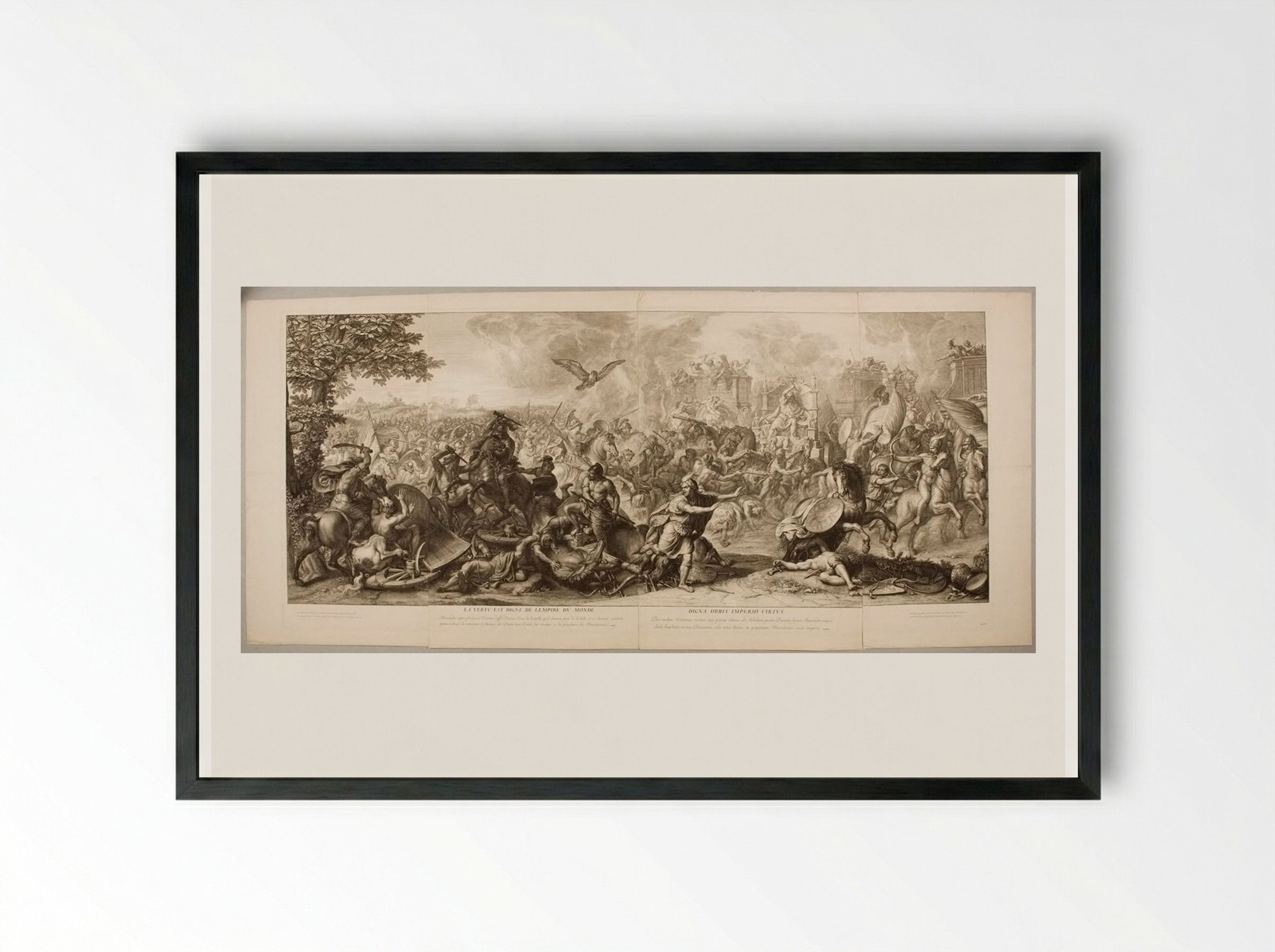 The Defeat of Darius at Arbela - Gérard Audran - Framed Print Black