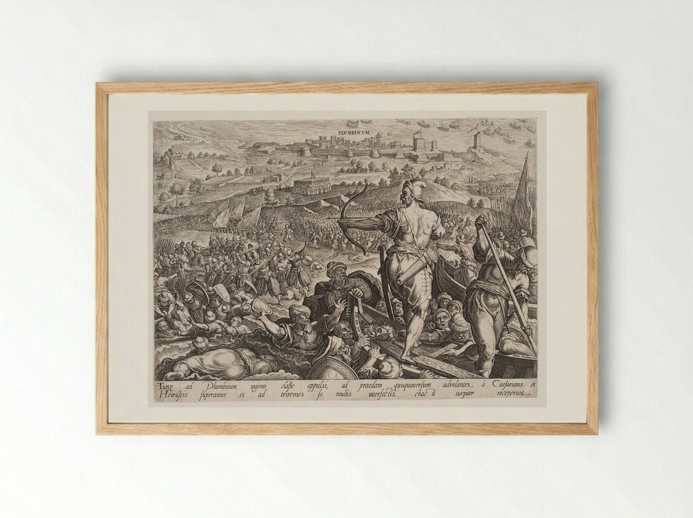 The Defeat of the Turks at Plumbinum - Philips Galle - Framed Print Wood