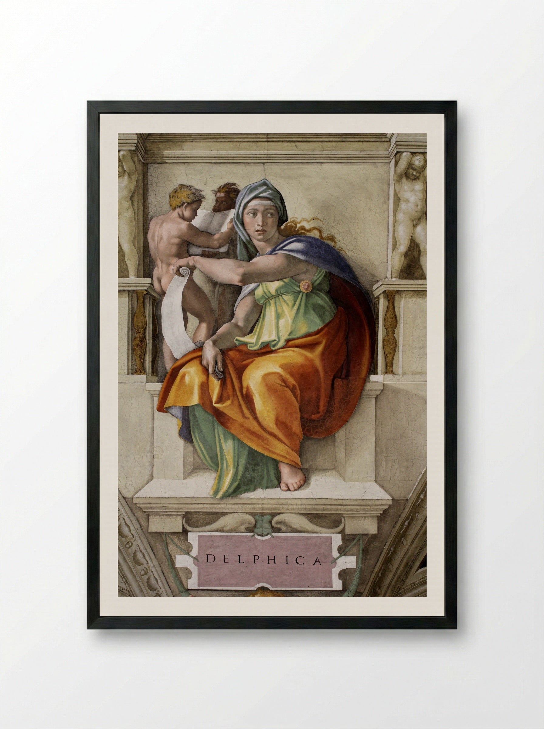 The Delphic Sibyl - Michelangelo Buonarroti - Framed Print Black