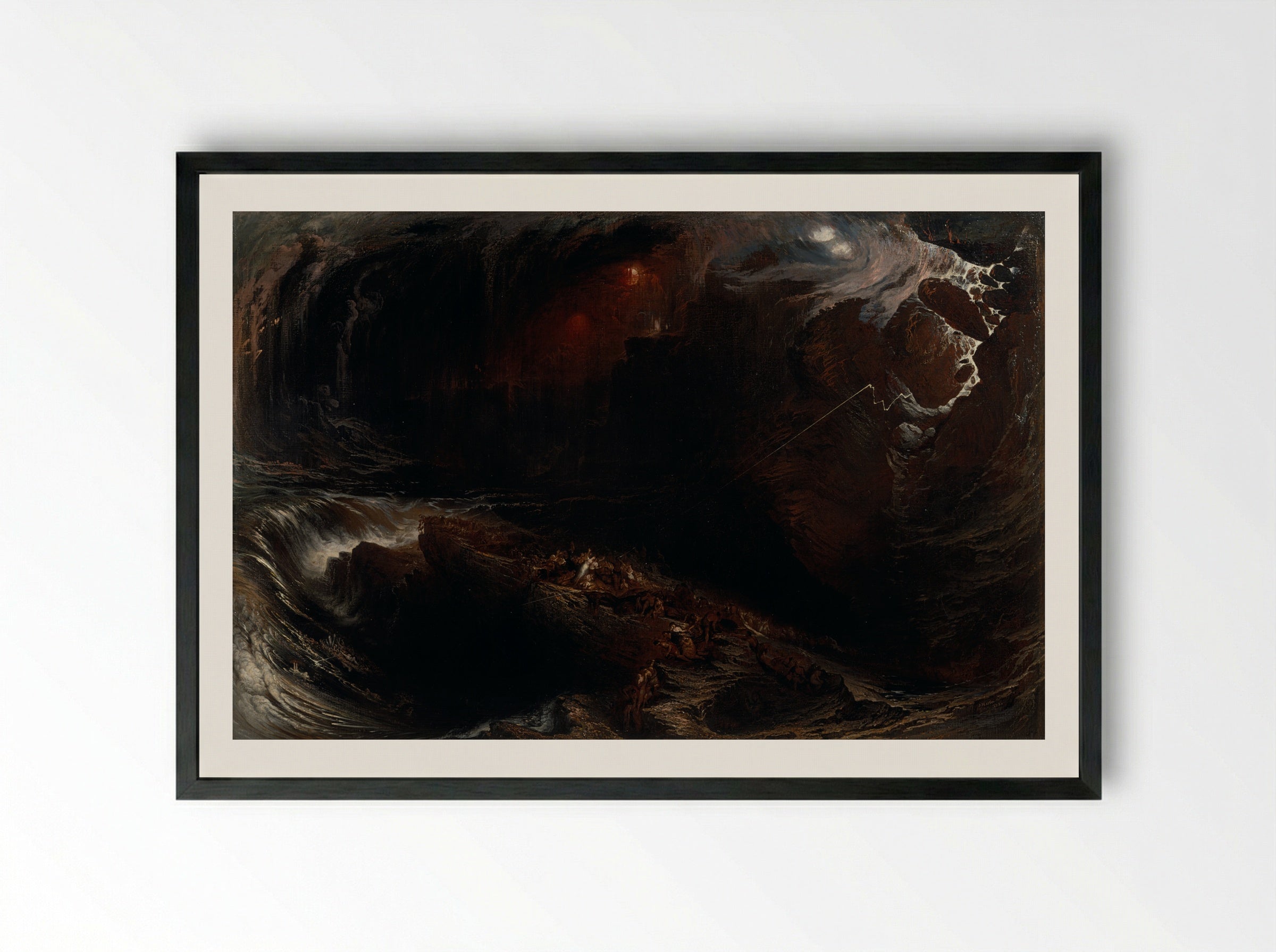 The Deluge - John Martin - Framed Print Black