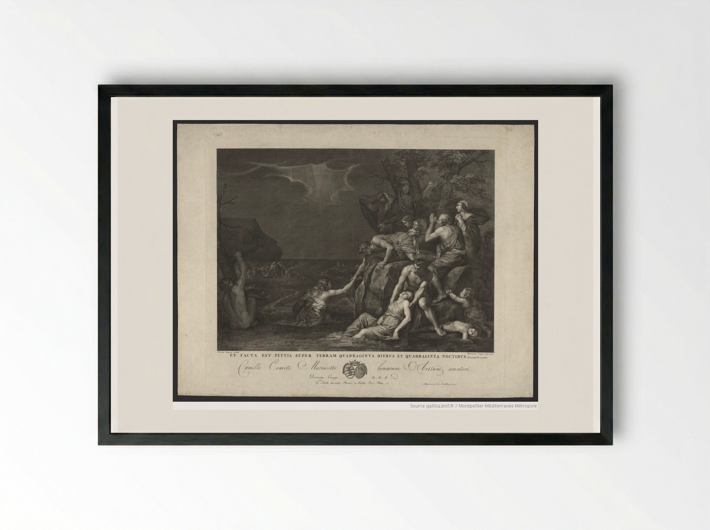 The Deluge - Domenico Cunego - Framed Print Black